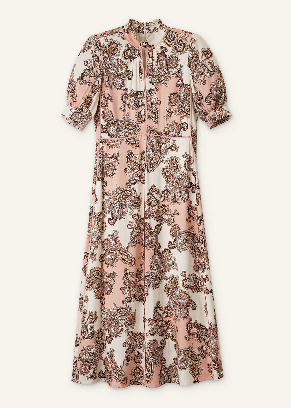 ME+EM Clothing Pink Paisley Print Fit + Flare Maxi Dress
