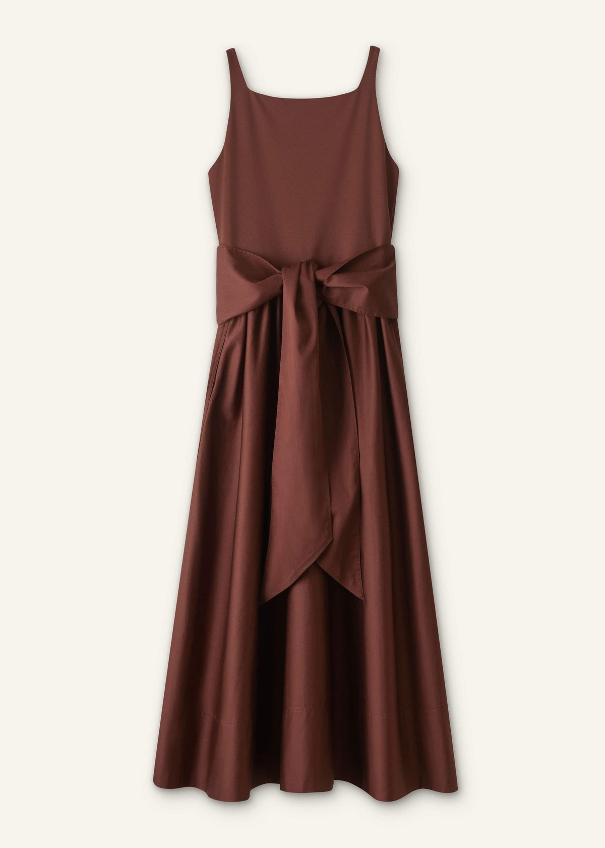 ME+EM Clothing Cinnamon Brown Fit + Flare Maxi Dress