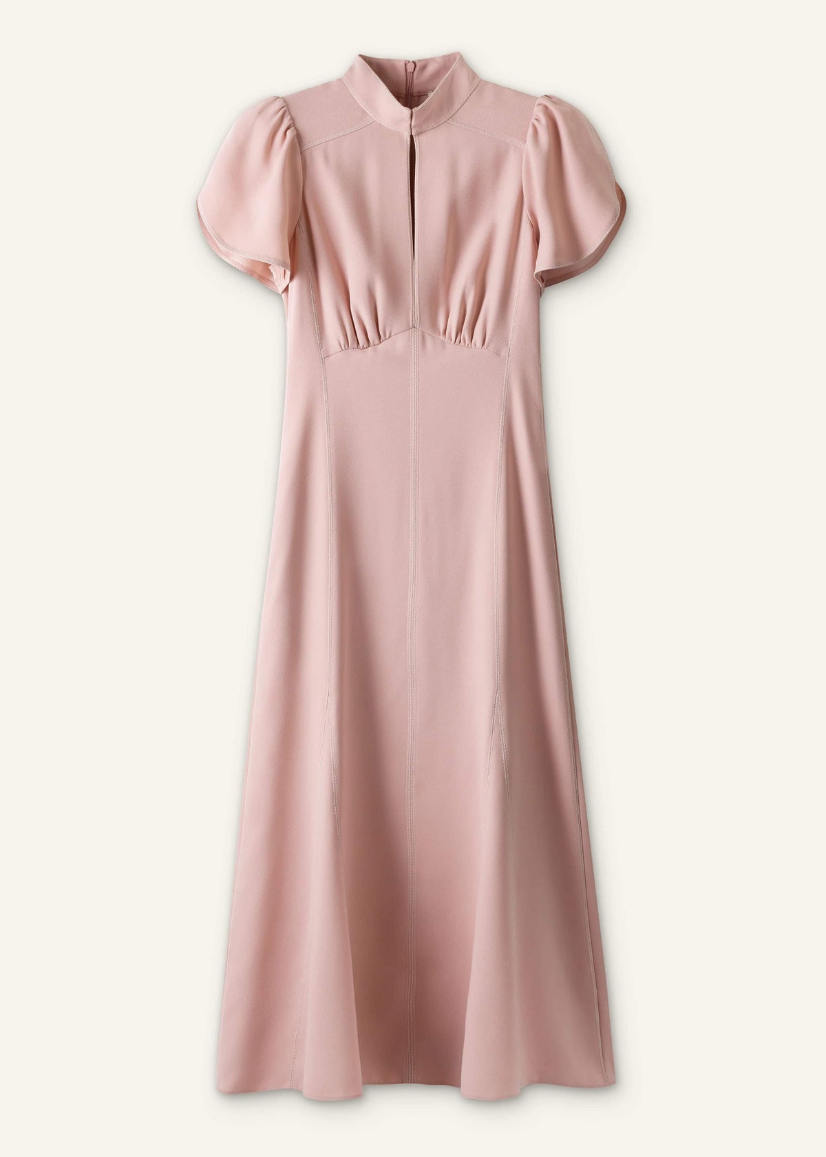 ME+EM Clothing Smoke Pink Contrast Stitch Midi Dress