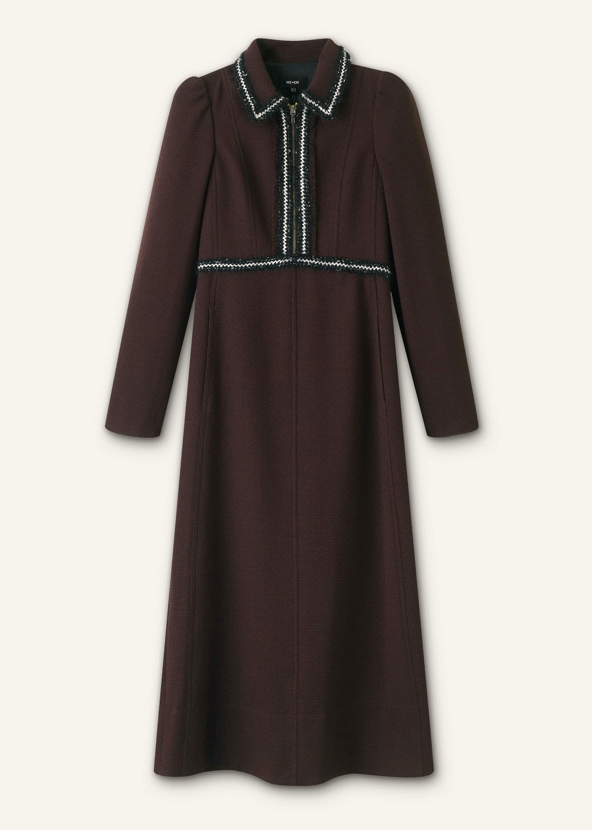 ME+EM Clothing Brown Tweed Midi Dress