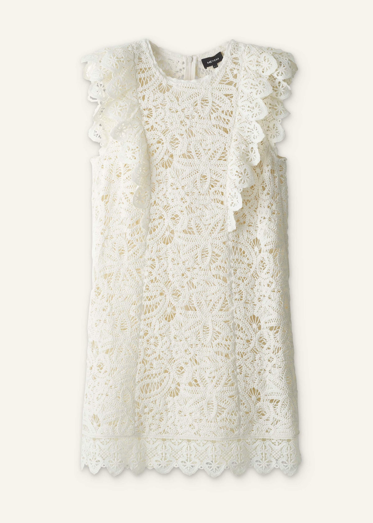 ME+EM Clothing Cream Lace Layer Mini Dress