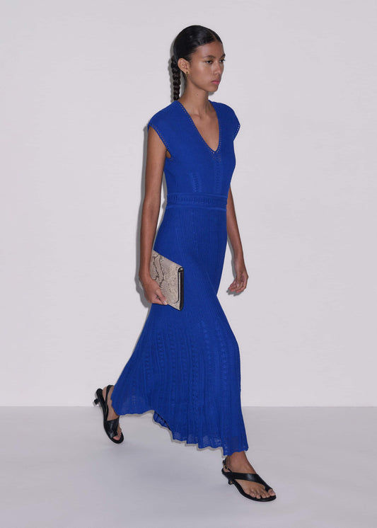 ME+EM Clothing Blue Pointelle Maxi Dress
