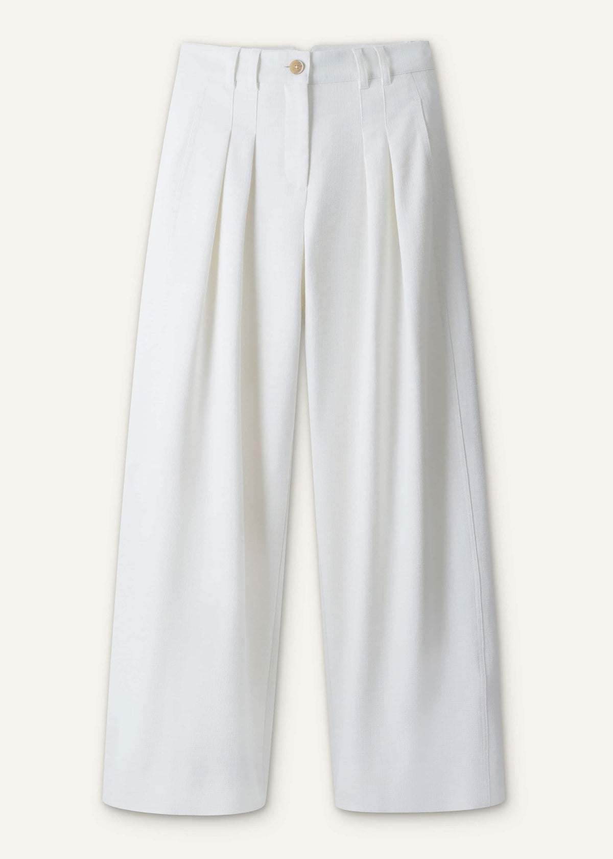 ME+EM Clothing Ivory Double Pleat Wide-Leg Pant