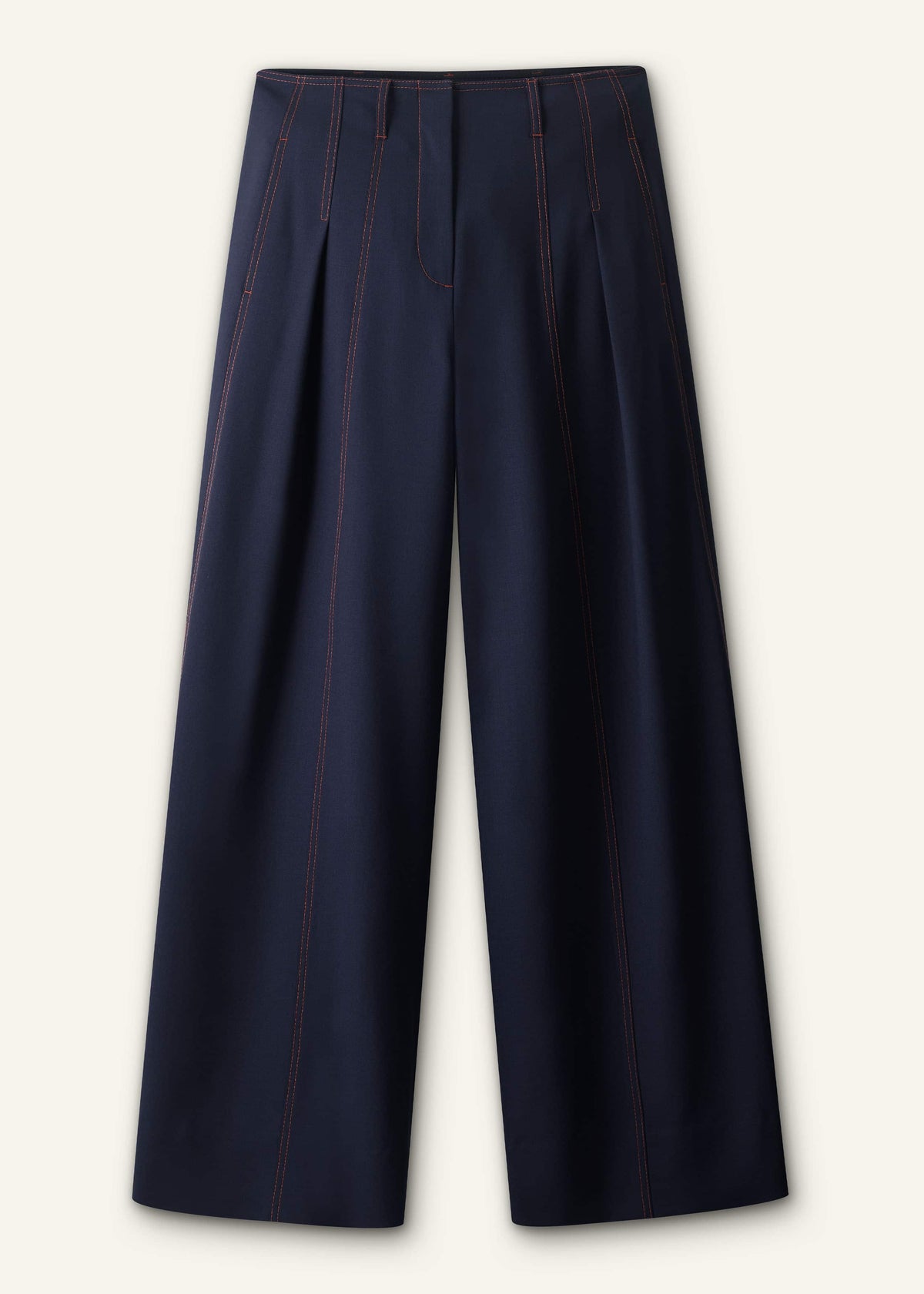 ME+EM Clothing Navy Contrast Top Stitch Wide-Leg Pant