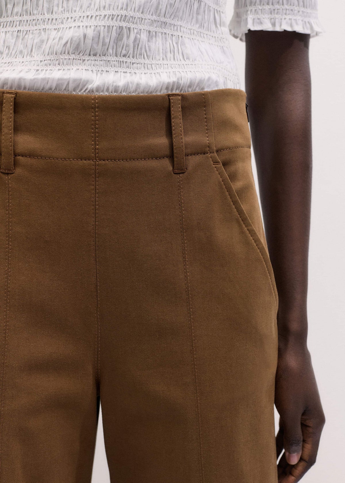 ME+EM Clothing Brown Wide Crop Pant