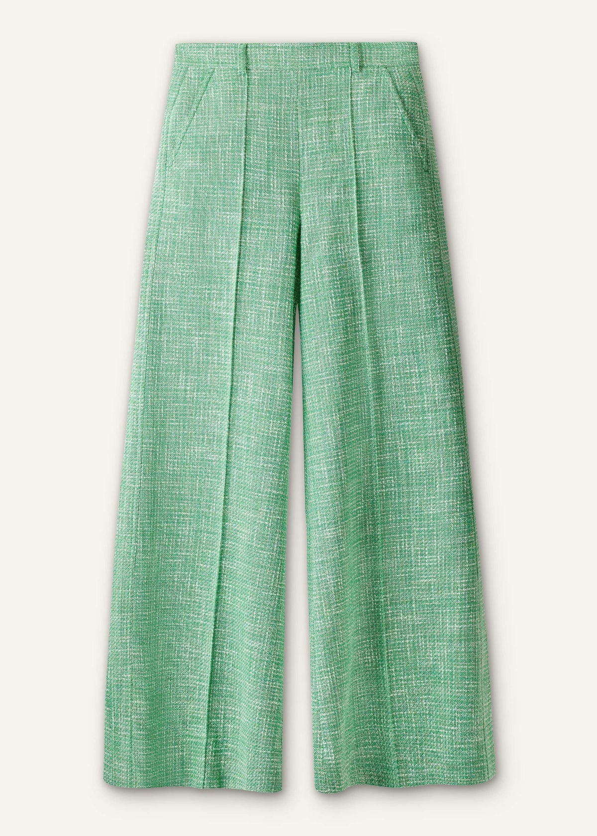 ME+EM Clothing Green Textured Wide-Leg Pant