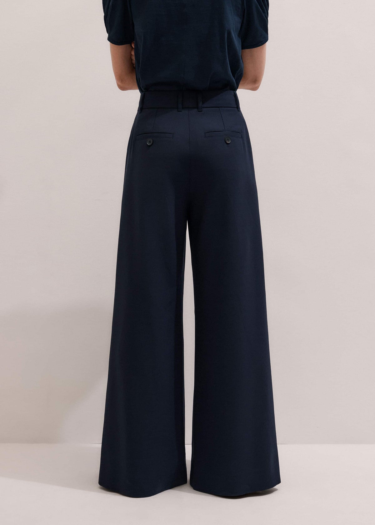 ME+EM Clothing Navy Ultimate Very Wide-Leg Pant