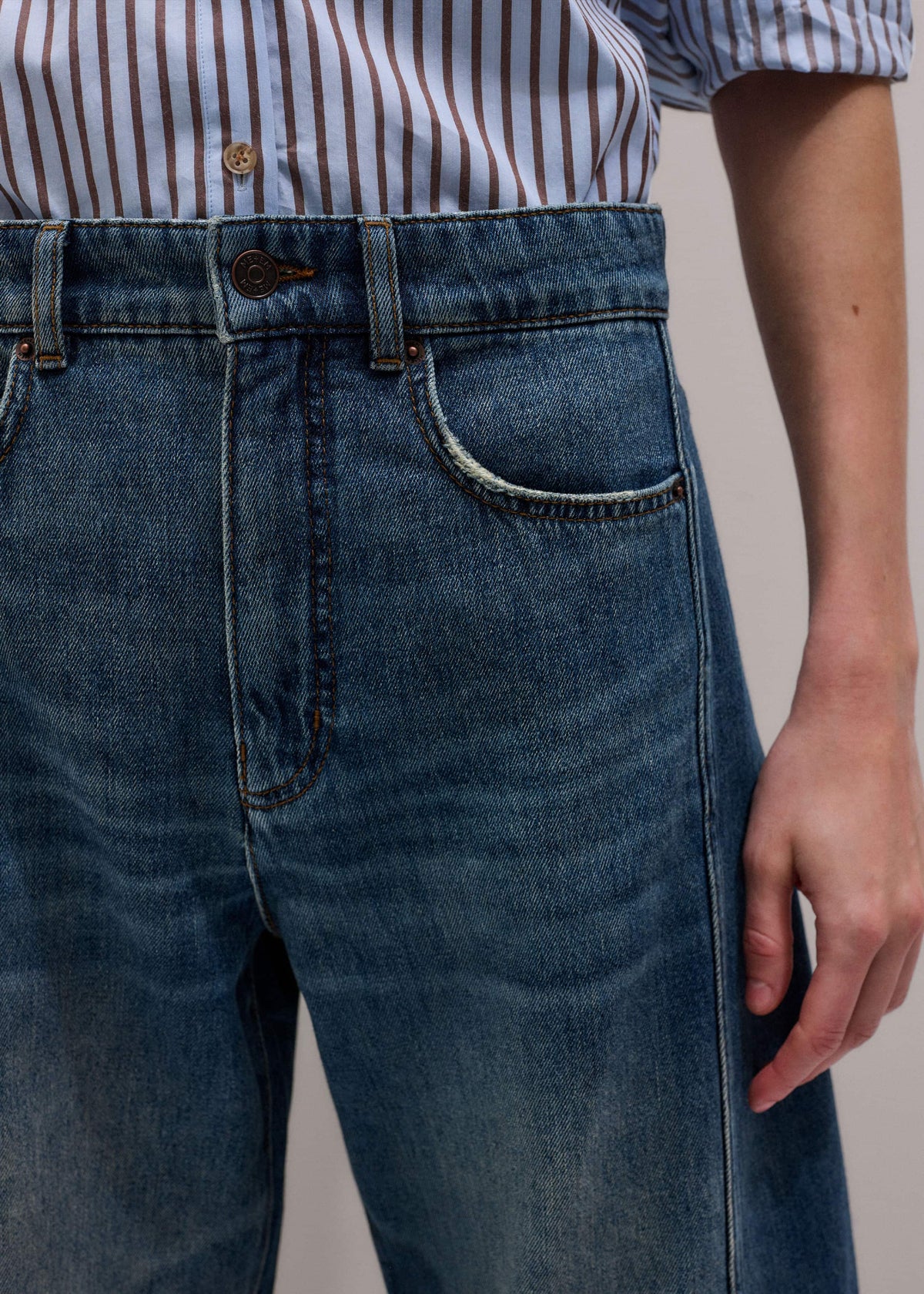 ME+EM Clothing Blue Exaggerated Crop Jean