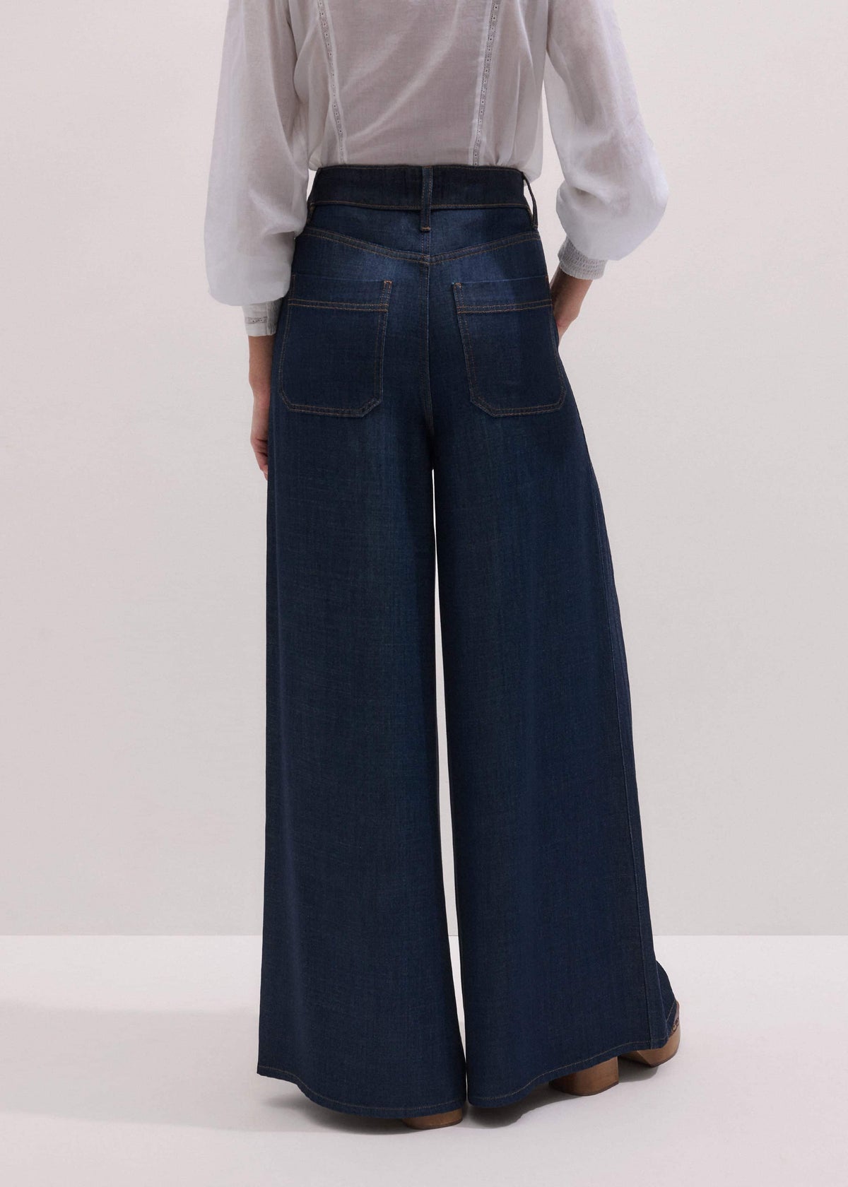 ME+EM Clothing Dark Blue Pleat Very Wide Pant