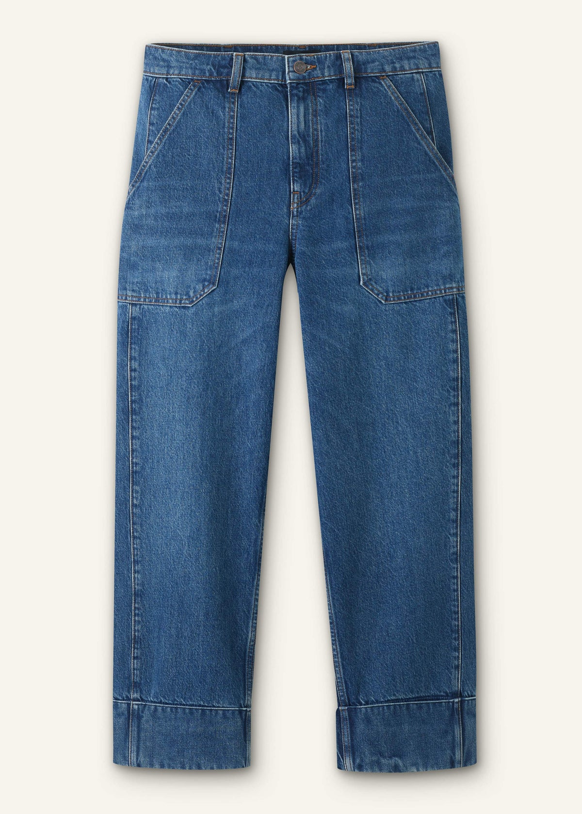ME+EM Clothing Dark Wash Turn-Up Straight Jean