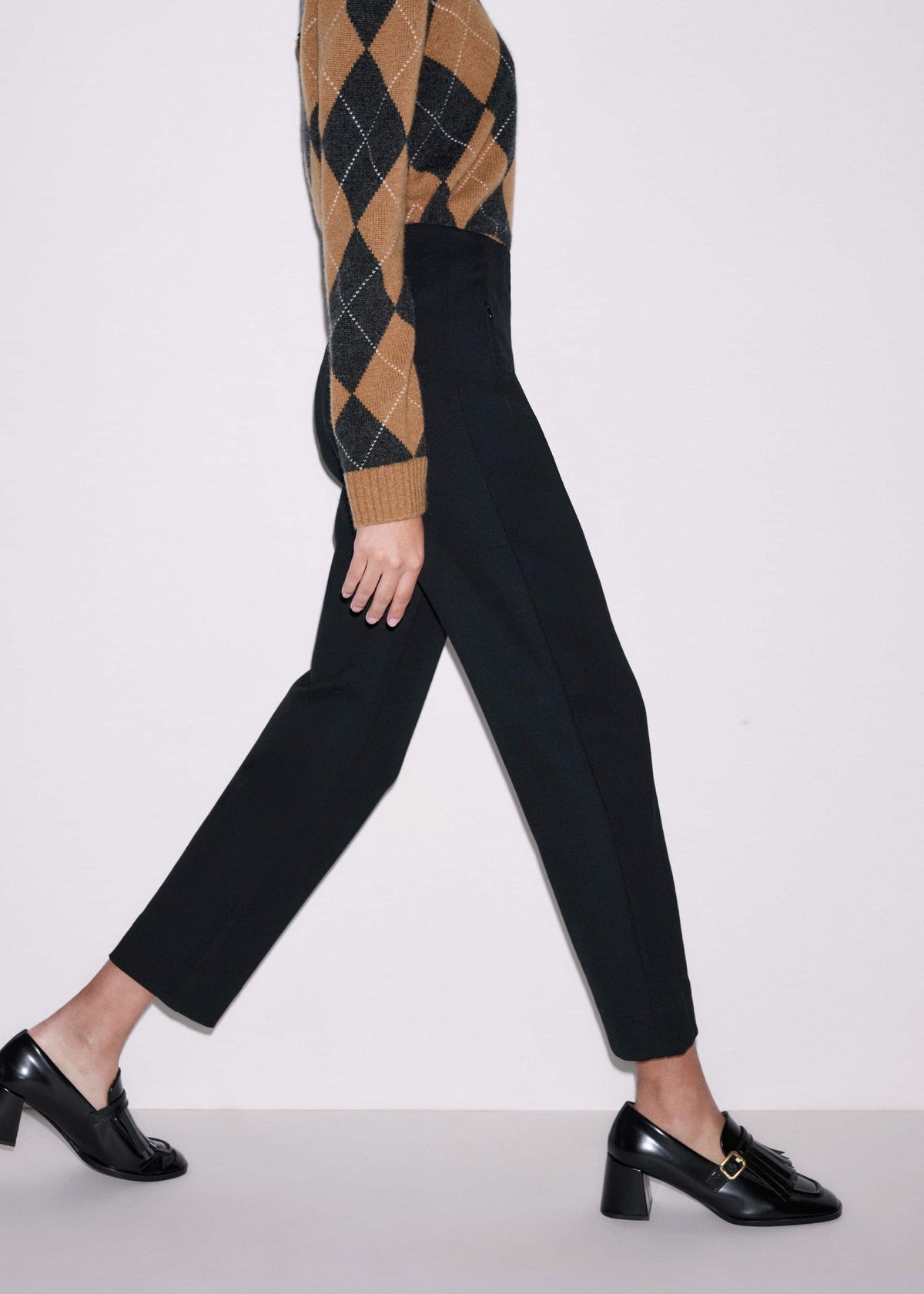 ME+EM Clothing Black Travel Tailoring Pull On Slim Crop Pant