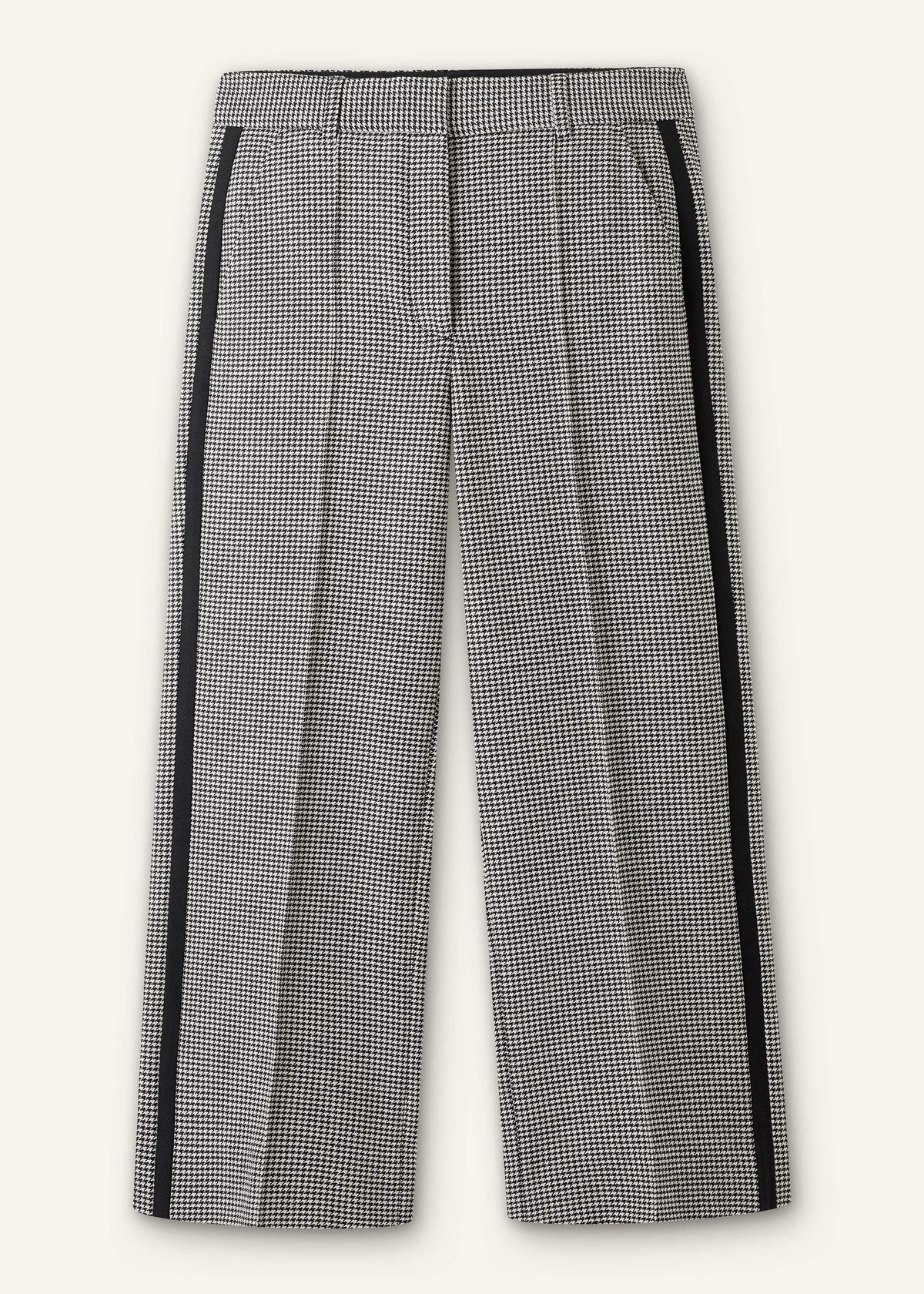 ME+EM Clothing Ivory Houndstooth Straight Crop Trouser