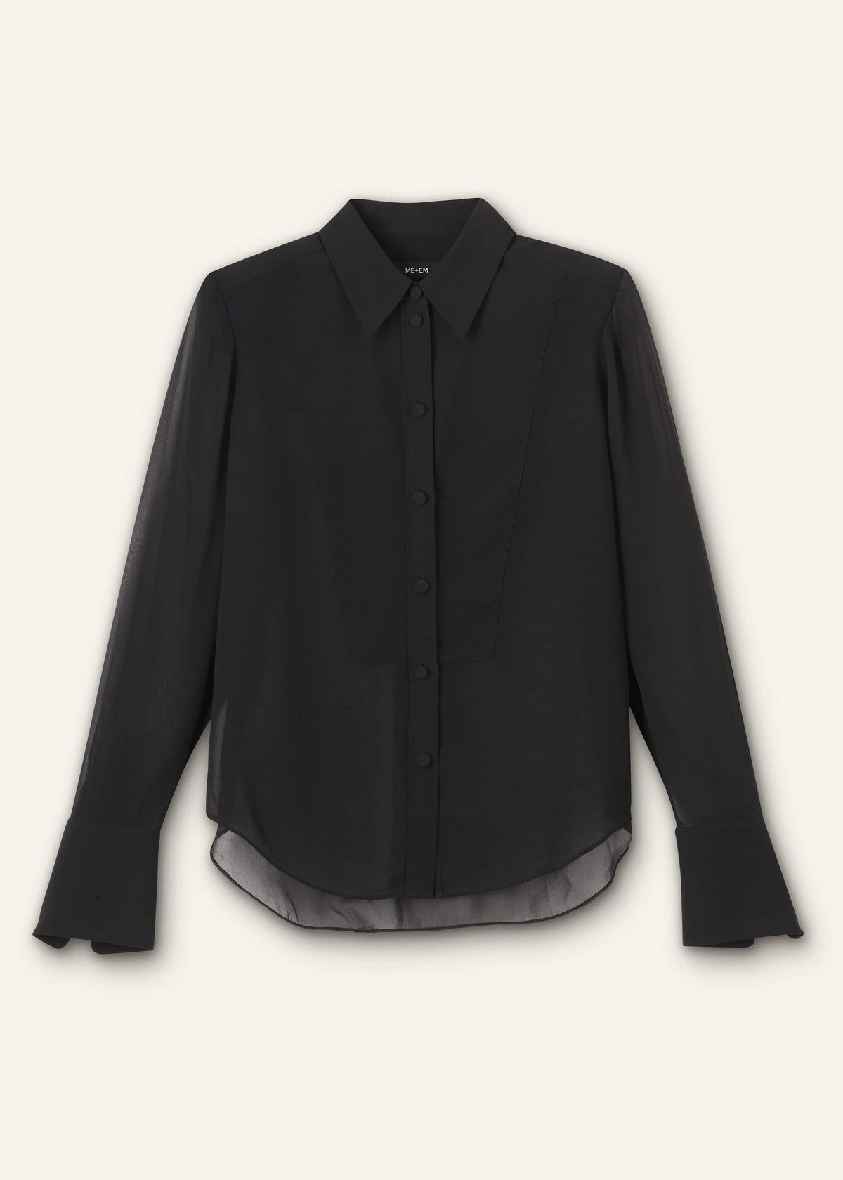 ME+EM Clothing Black Sheer Silk Evening Blouse