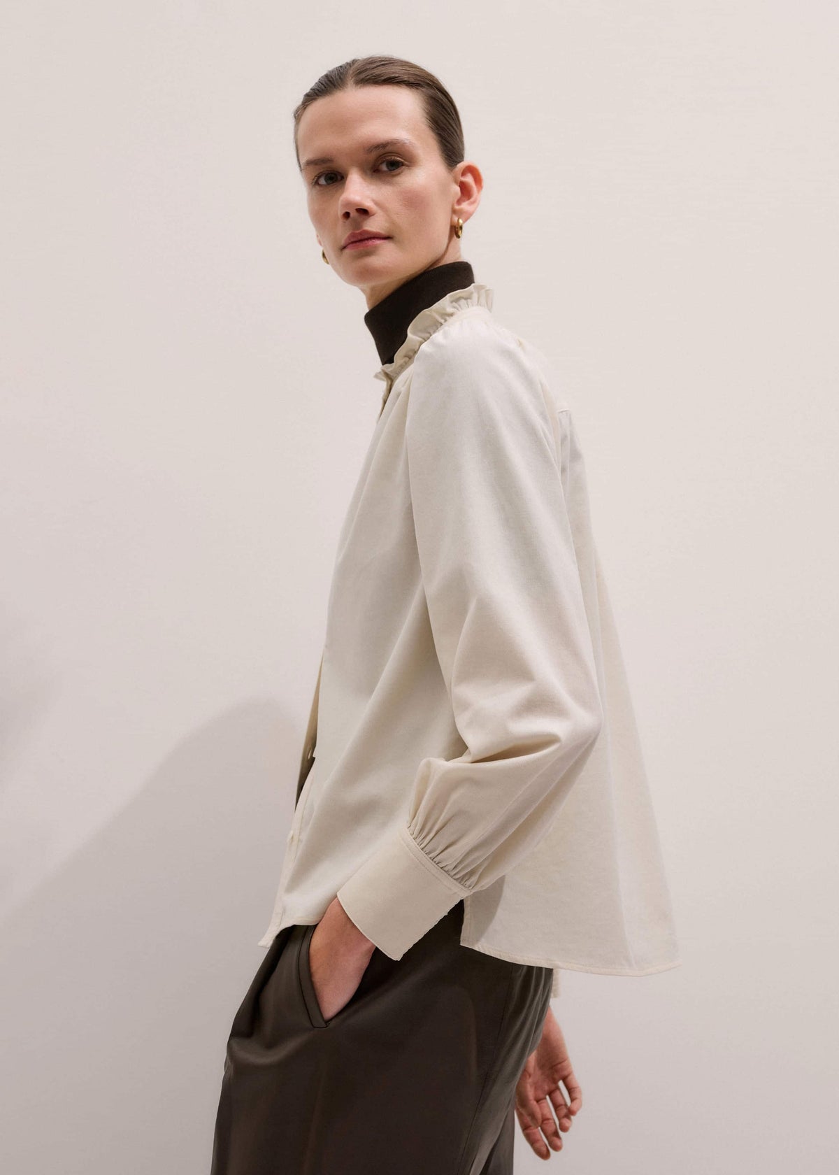ME+EM Clothing Cream Super Soft Micro Cord Blouse