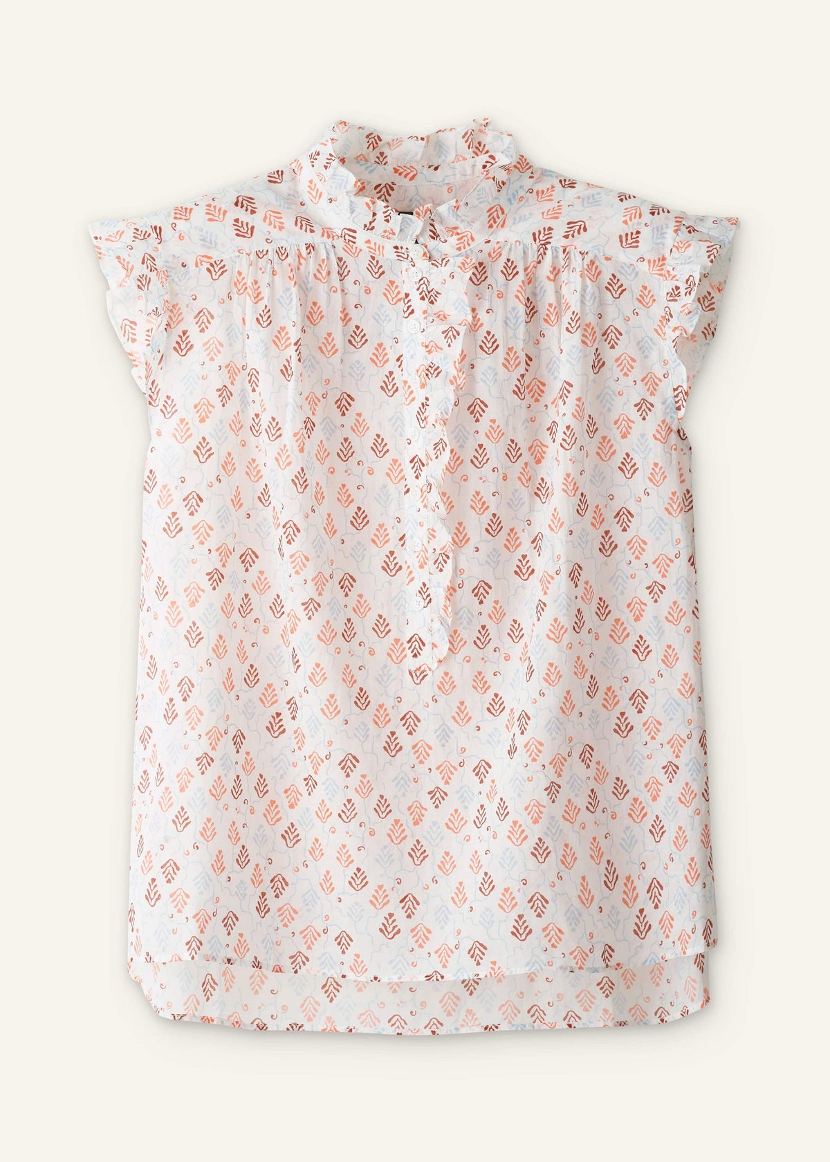 ME+EM Clothing Cream Cap Sleeve Straight Top