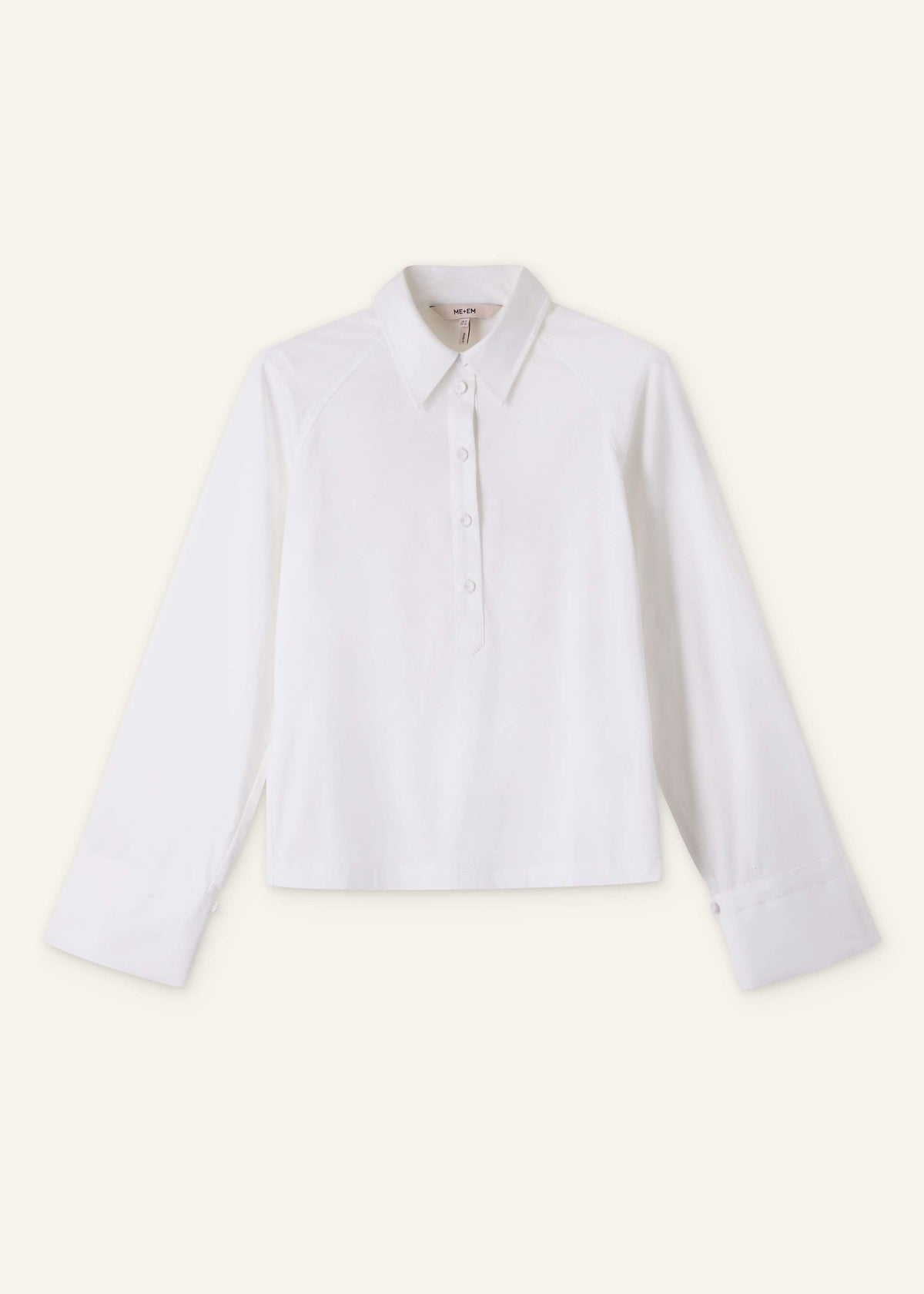 ME+EM Clothing White Raglan Shirt Layering Top
