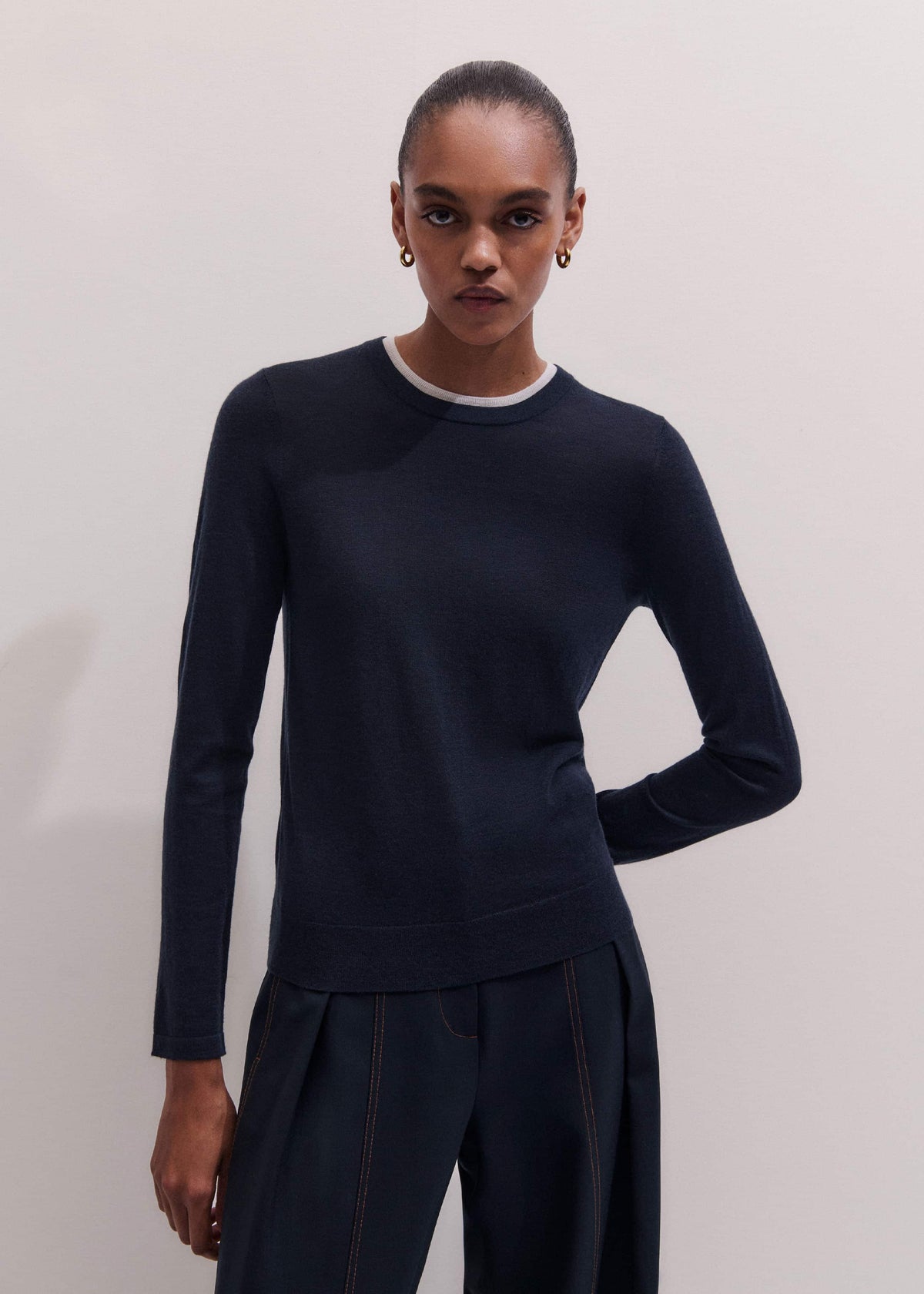 ME+EM Clothing Navy Barely There Sweater