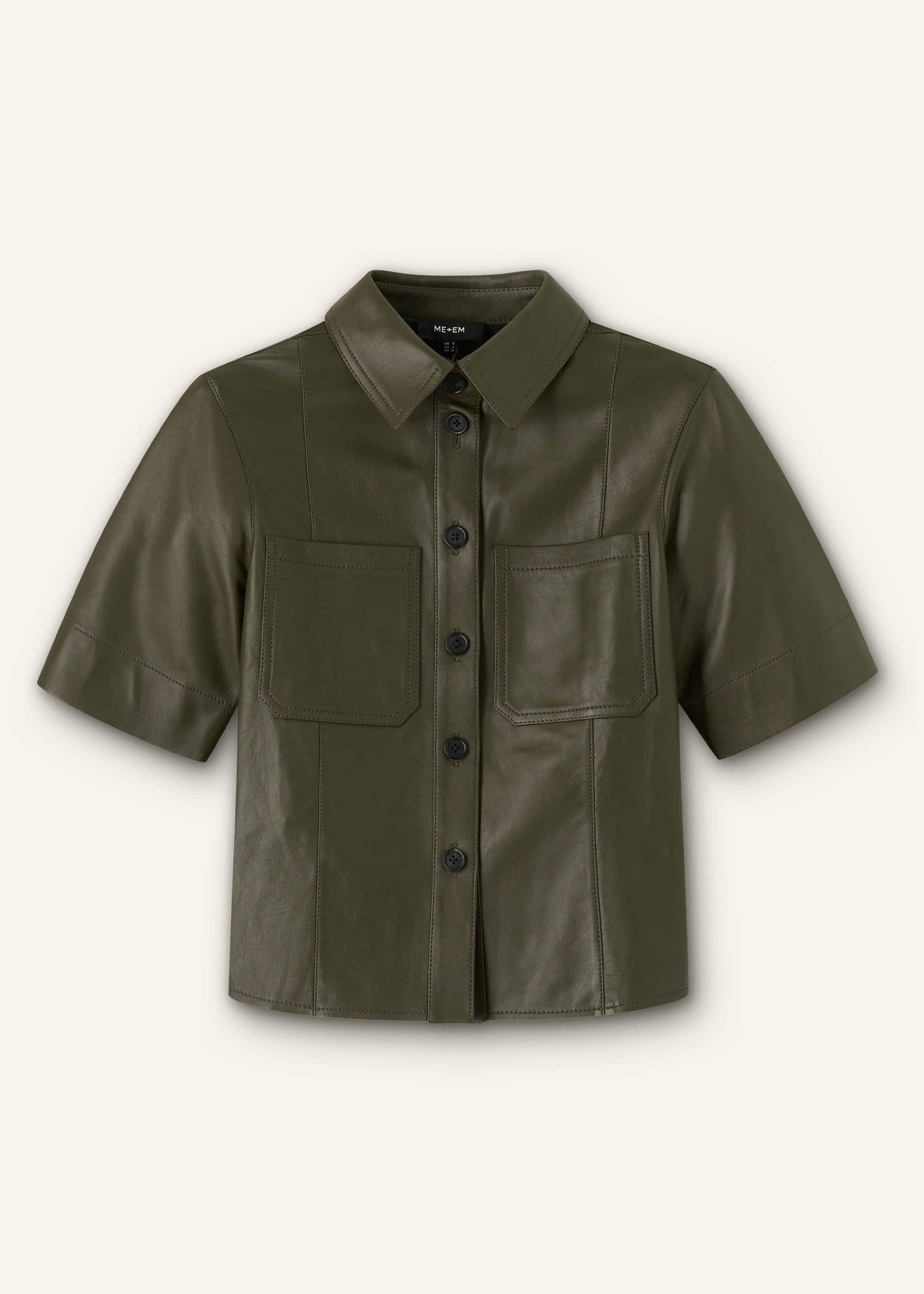 ME+EM Clothing Olive Green Leather Utility Shirt