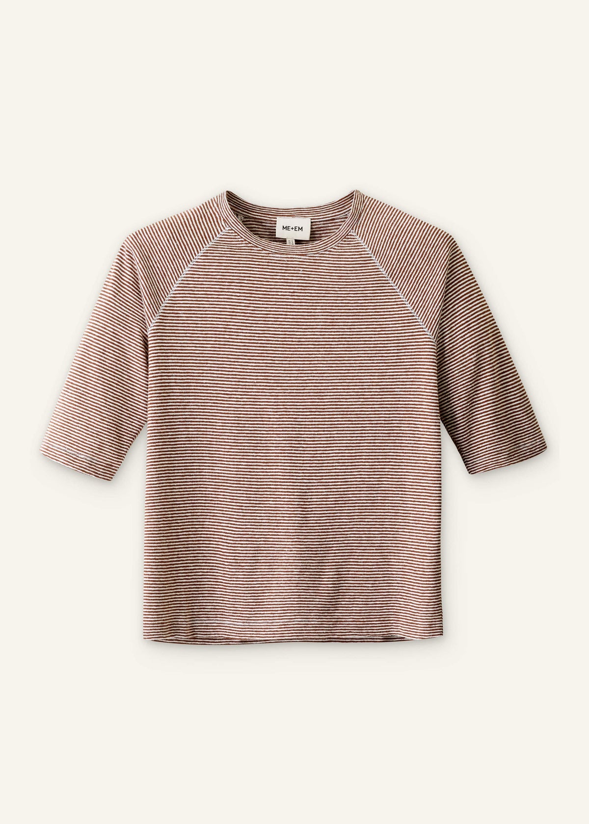 ME+EM Clothing Cinnamon Soft Washed Stripe Raglan Tee
