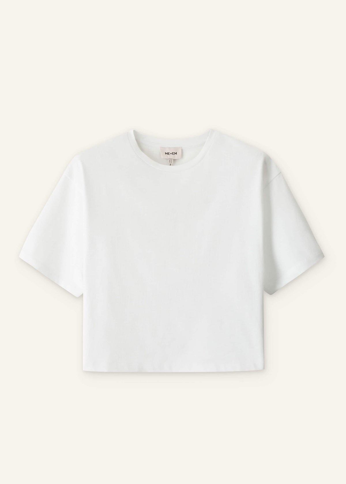 ME+EM Clothing White Relaxed Cropped T-Shirt