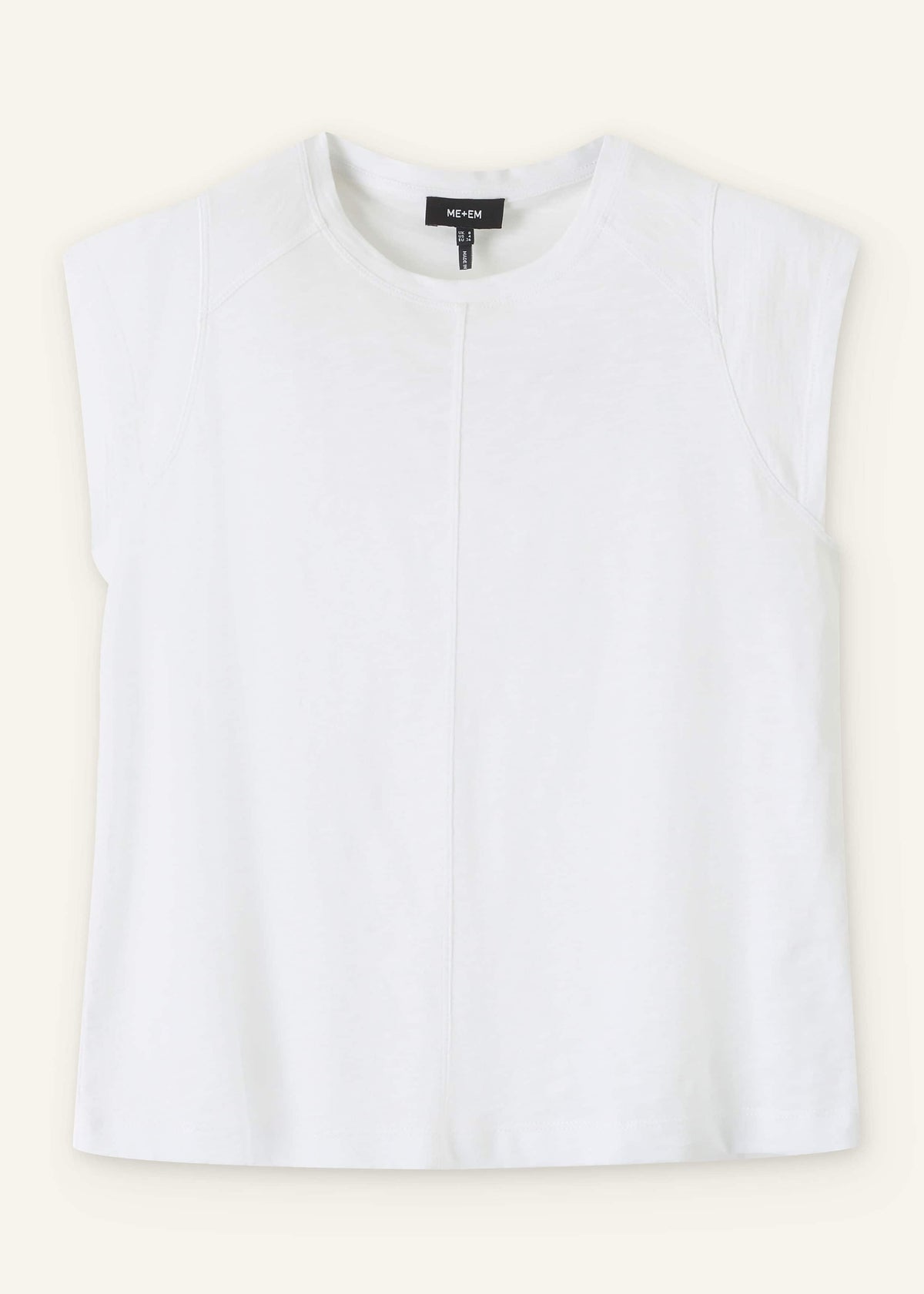 ME+EM Clothing White Cap Sleeve Crew Neck Swing Tee