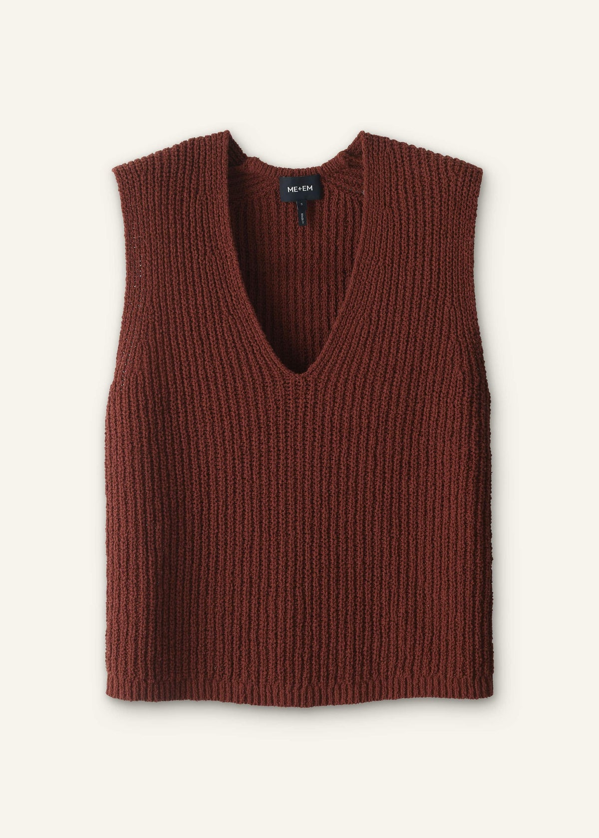 ME+EM Clothing Cinnamon Brown Relaxed Knit Vest