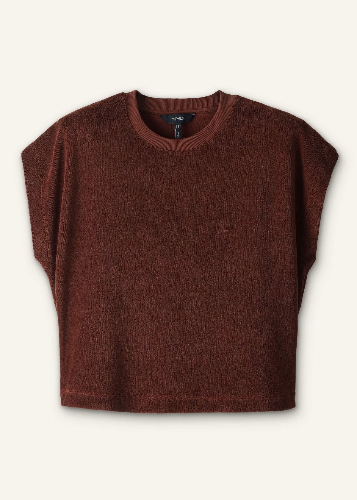 ME+EM Clothing Cinnamon Brown Cap Sleeve Crop Tee