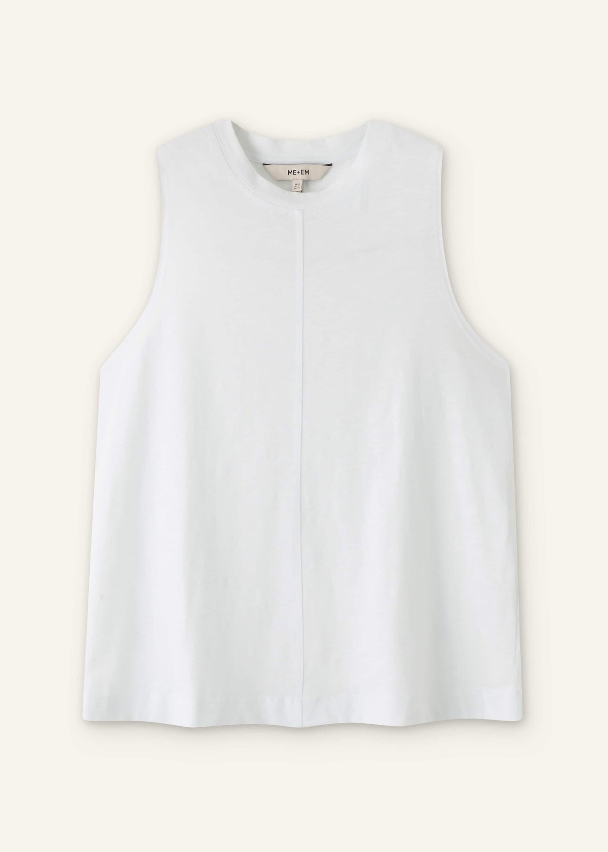 ME+EM Clothing White Racerback Swing Top