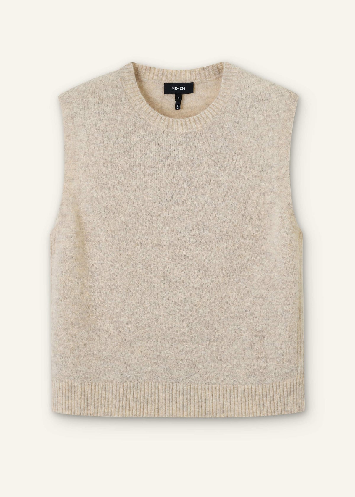 ME+EM Clothing Cream Alpaca Blend Straight Knit Vest