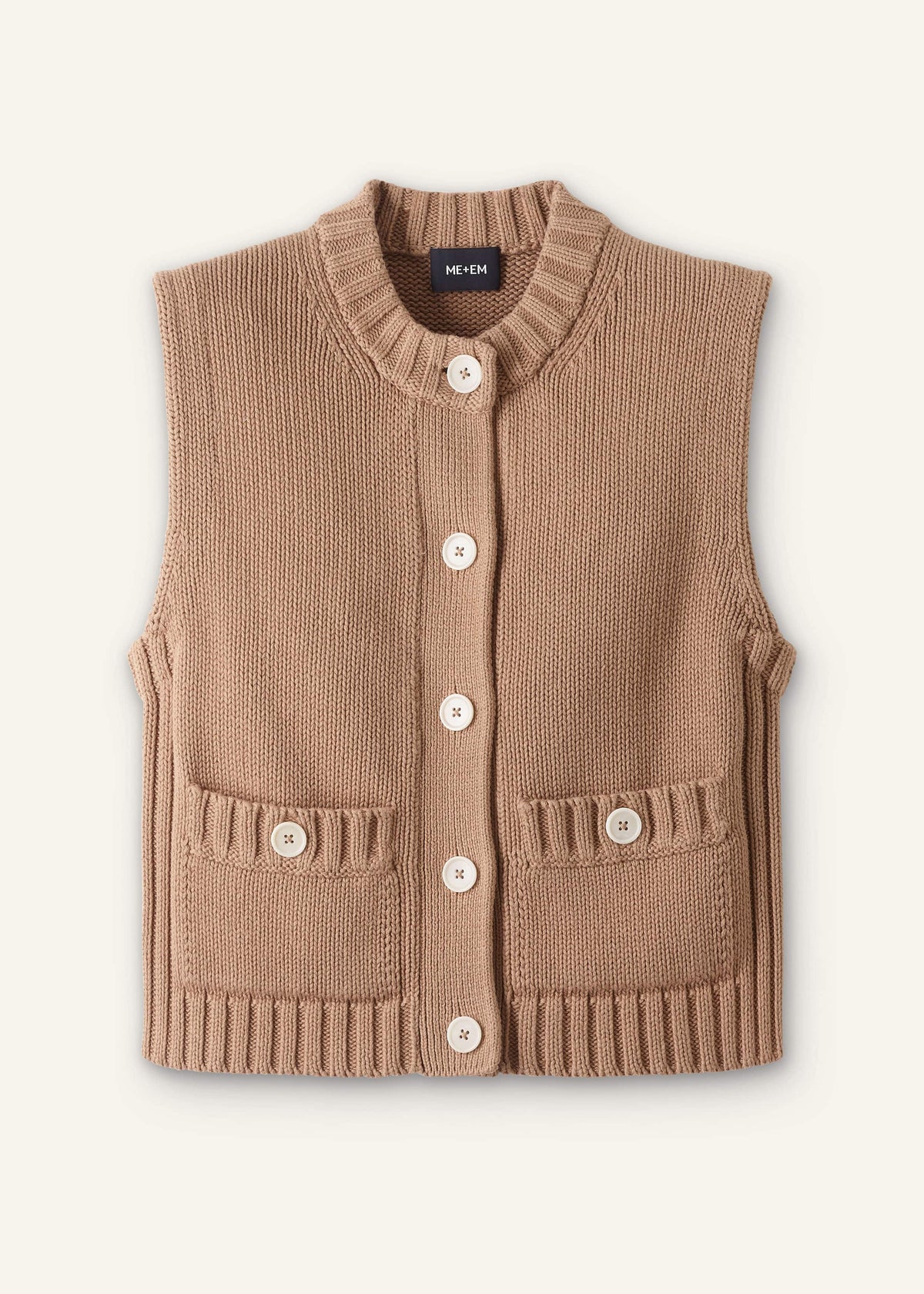ME+EM Clothing Brown Straight Crop Vest