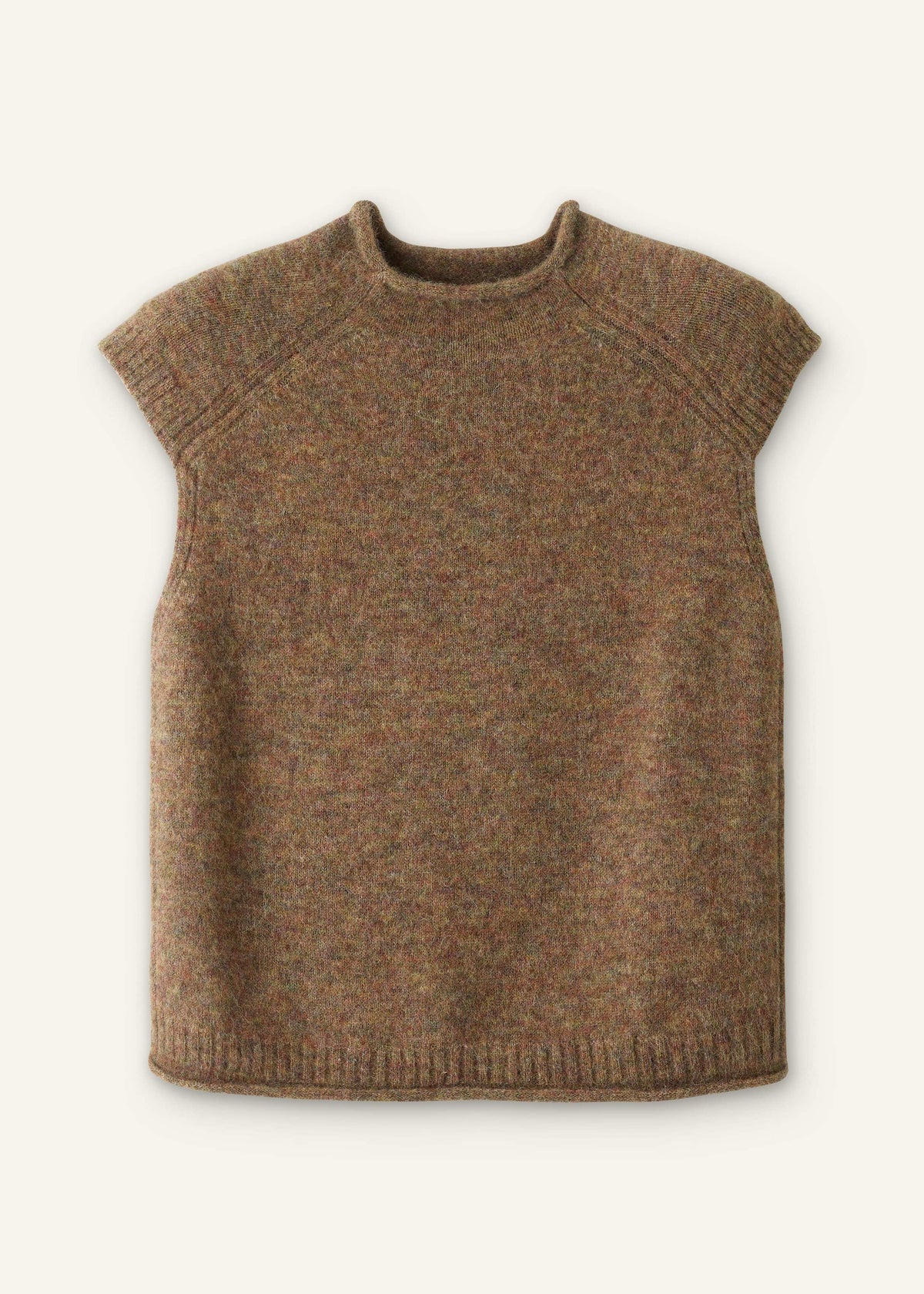 ME+EM Clothing Brown Roll Trim Straight Layering Sweater Vest