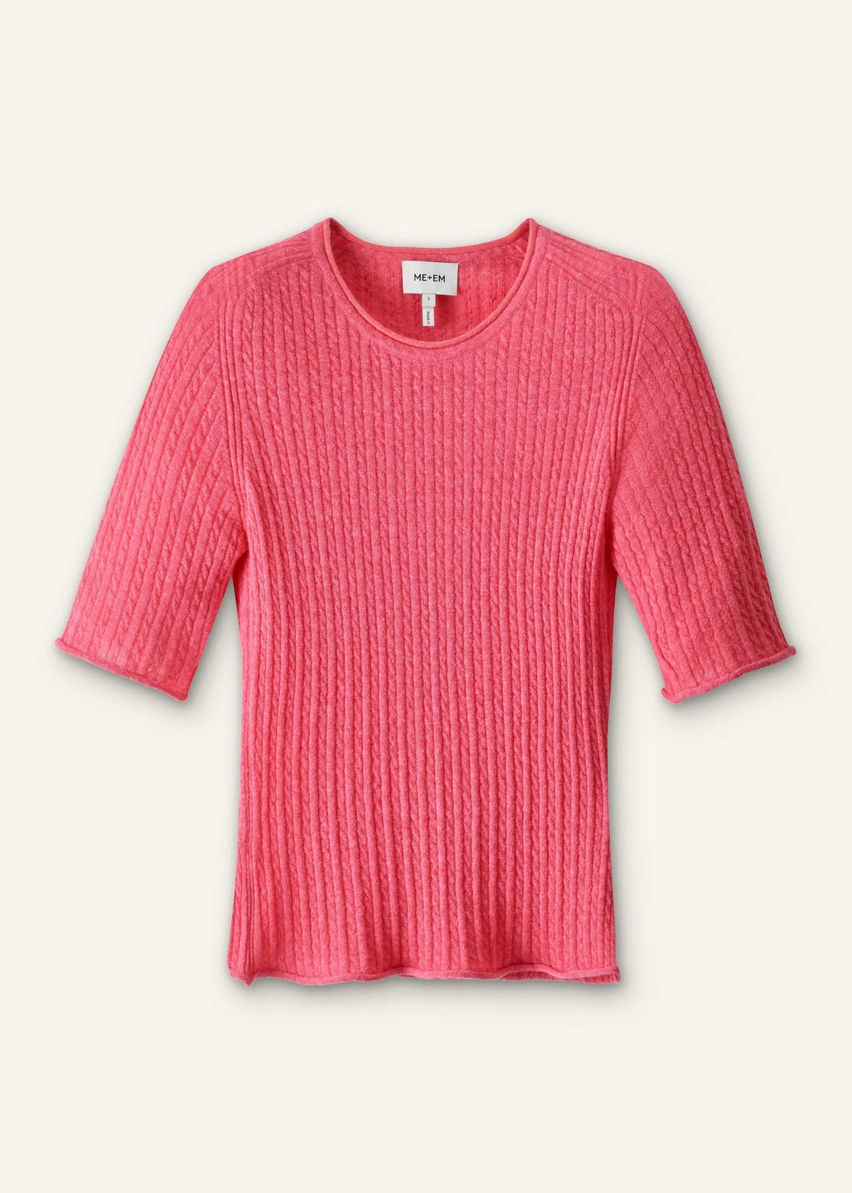ME+EM Clothing Pink Lofty Cable Slim Tee