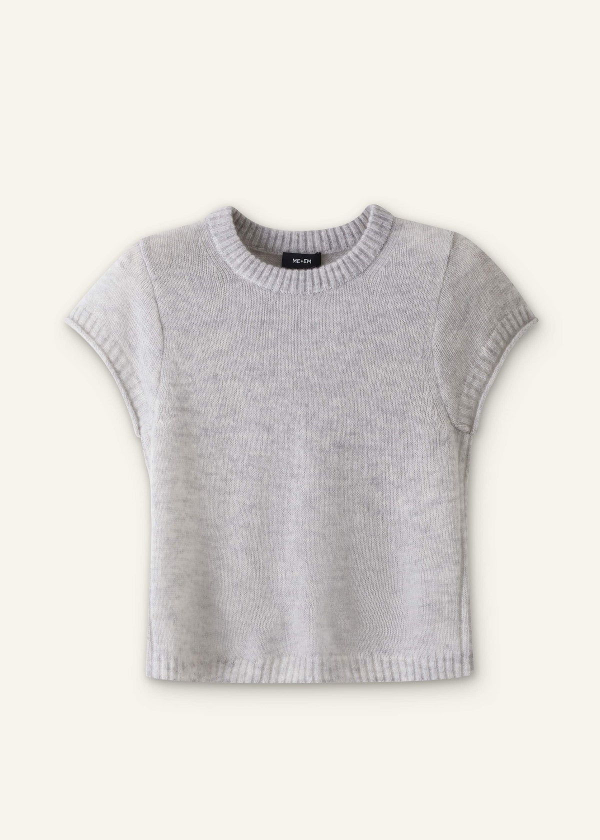 ME+EM Clothing Gray Merino Cashmere Silk Straight Baby Tee