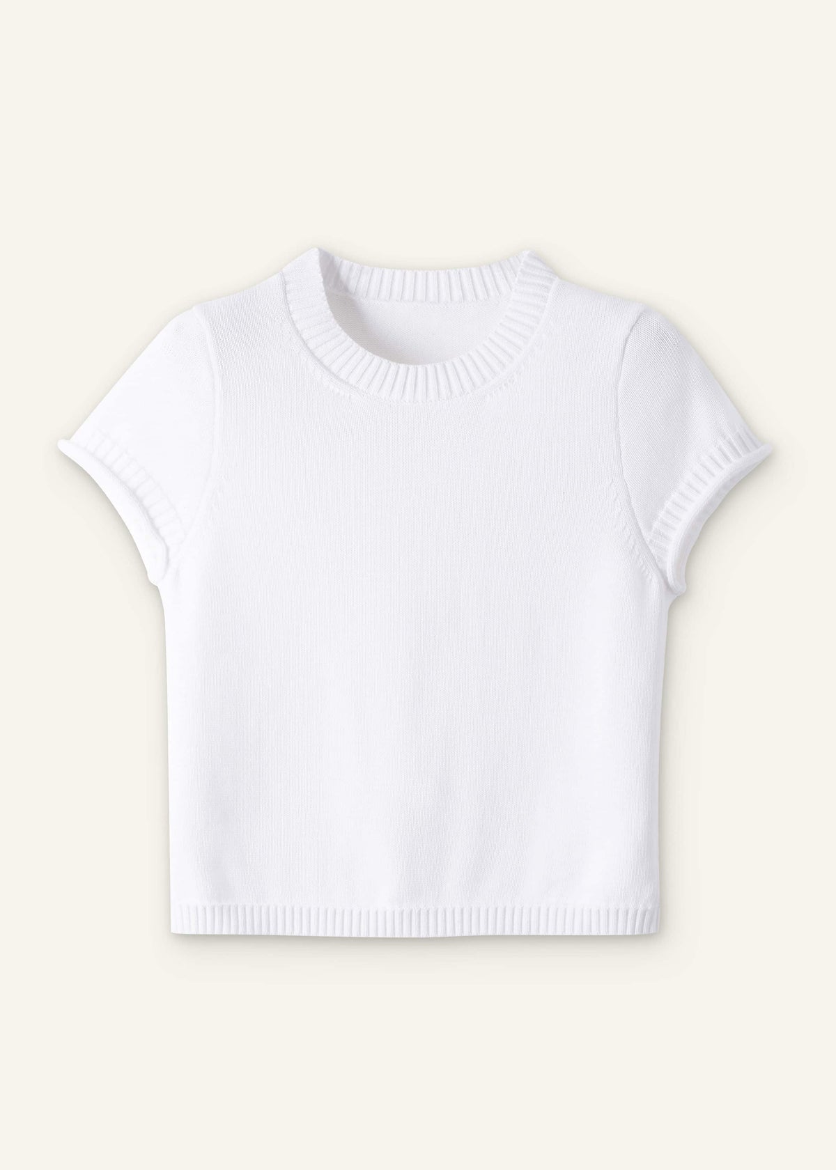 ME+EM Clothing White Shrunken Straight Knit Baby Tee