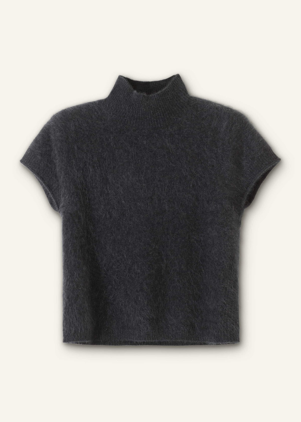 ME+EM Clothing Gray Brushed Cashmere High Neck Baby Tee