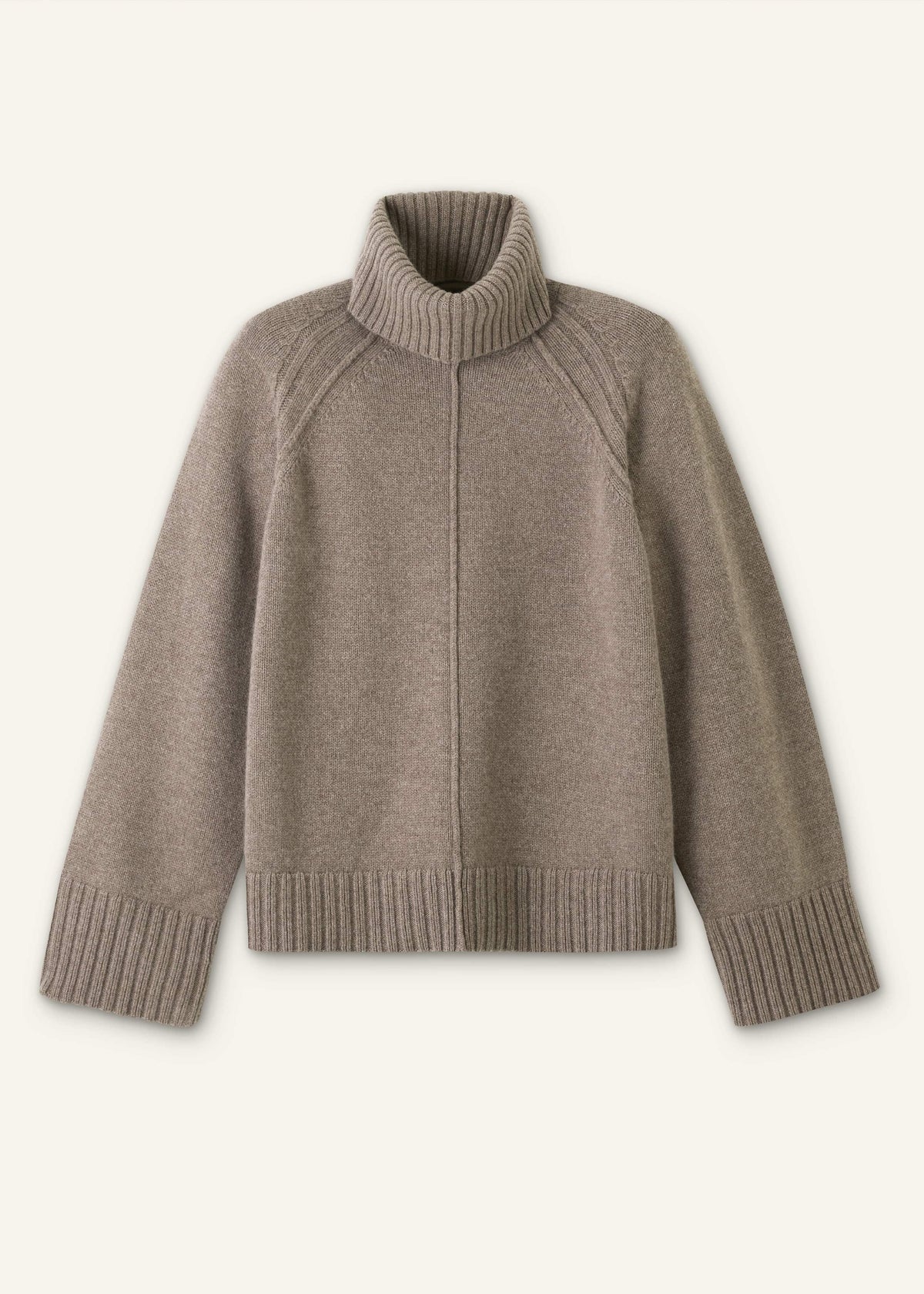 ME+EM Clothing Brown Exposed Seam Raglan Sweater + Snood