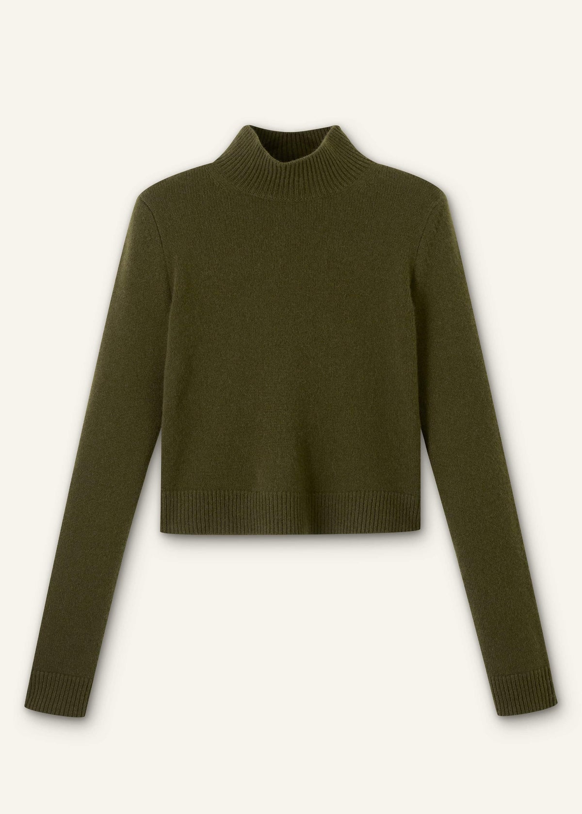 ME+EM Clothing Olive Green High Neck Crop Sweater