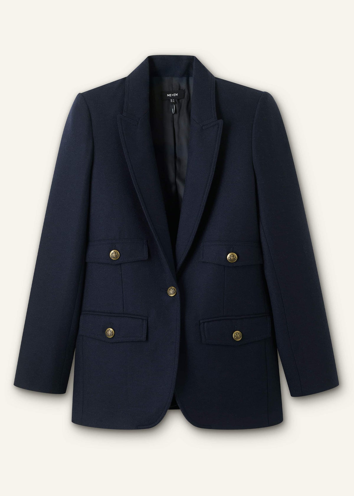 ME+EM Clothing Navy Sharp Shoulder Blazer