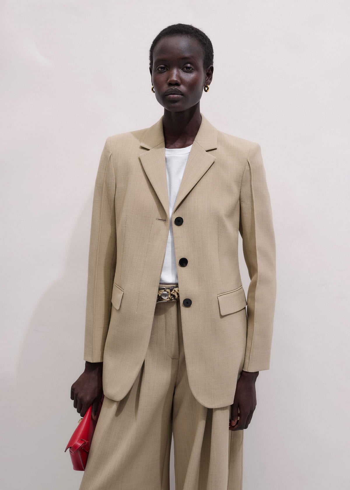 ME+EM Clothing Sand Slim Contour Blazer