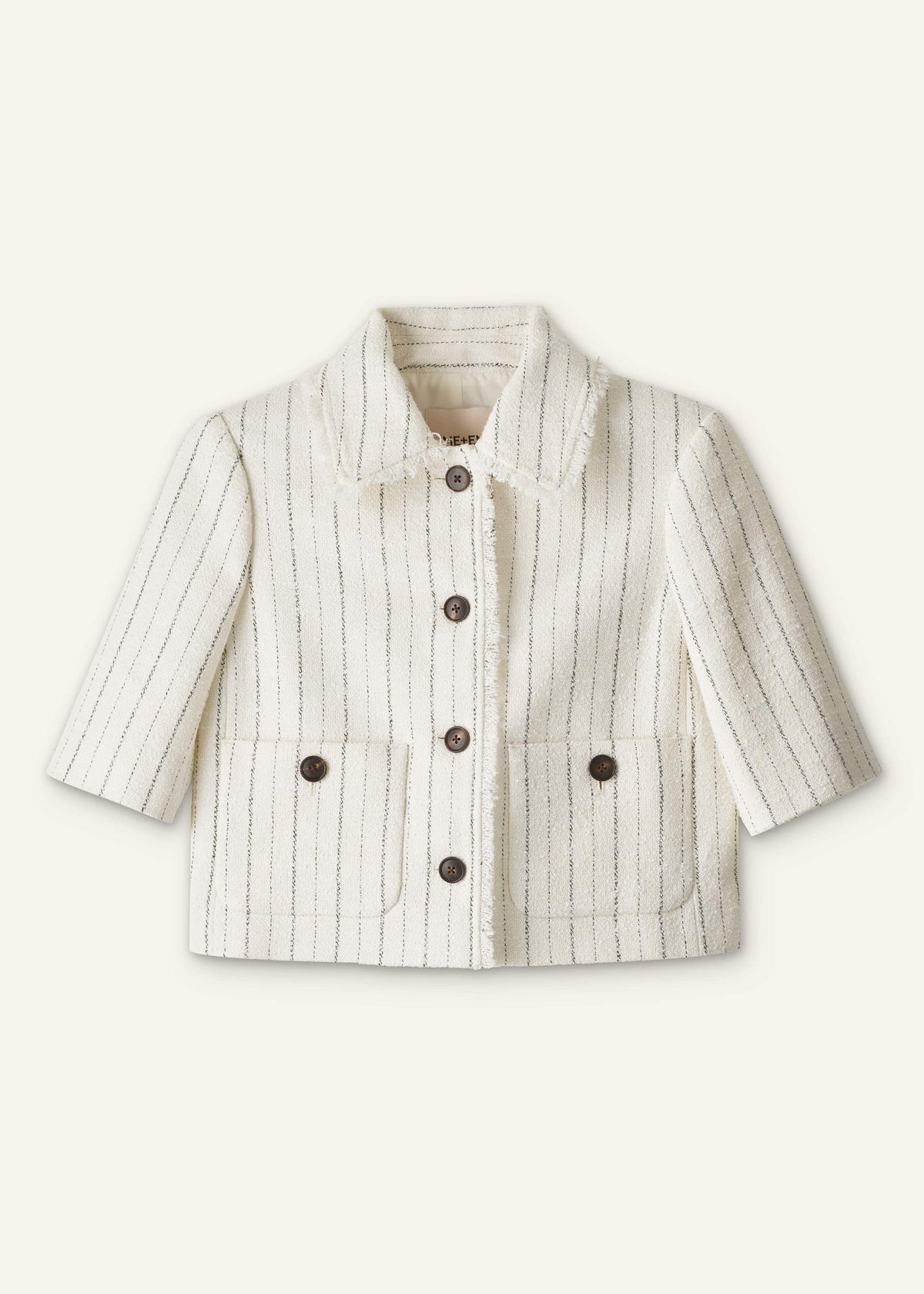 ME+EM Clothing Ivory Stripe Crop Jacket