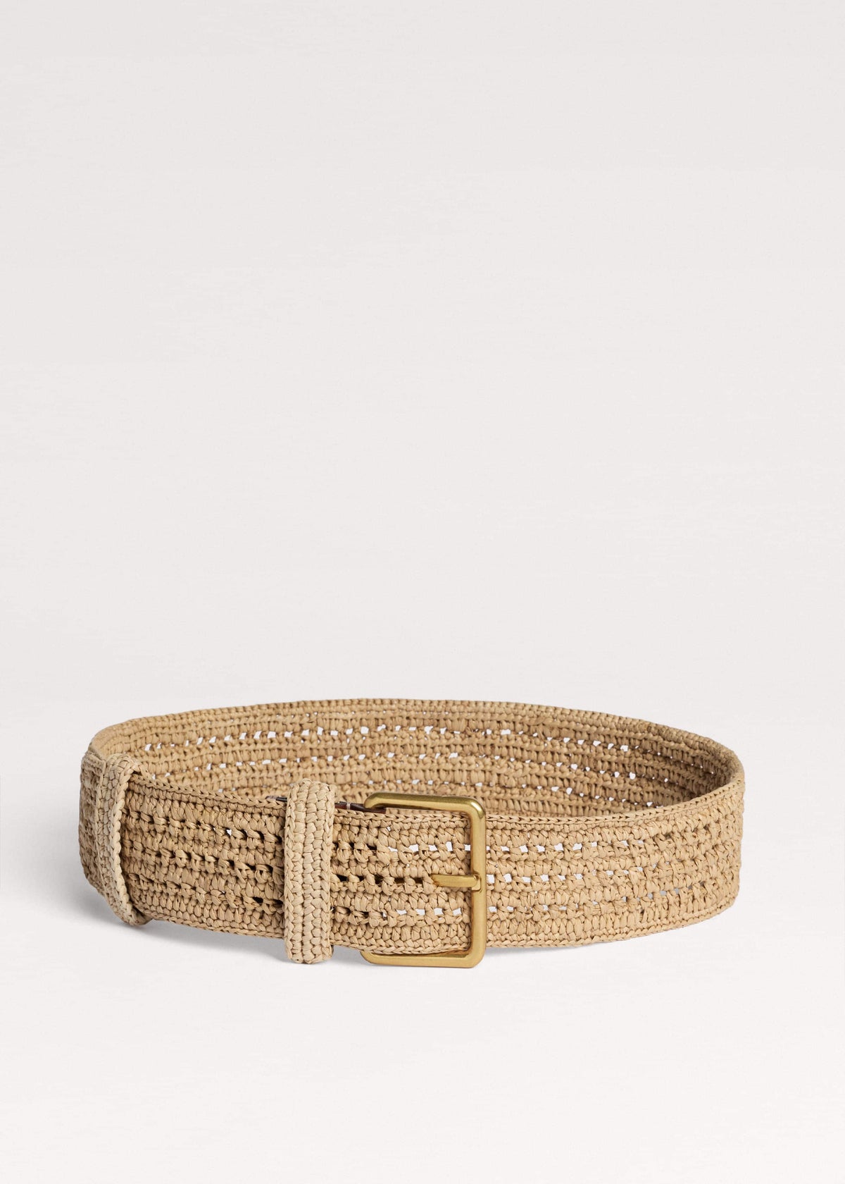ME+EM Clothing|Accessories Tan Raffia Wide Summer Belt