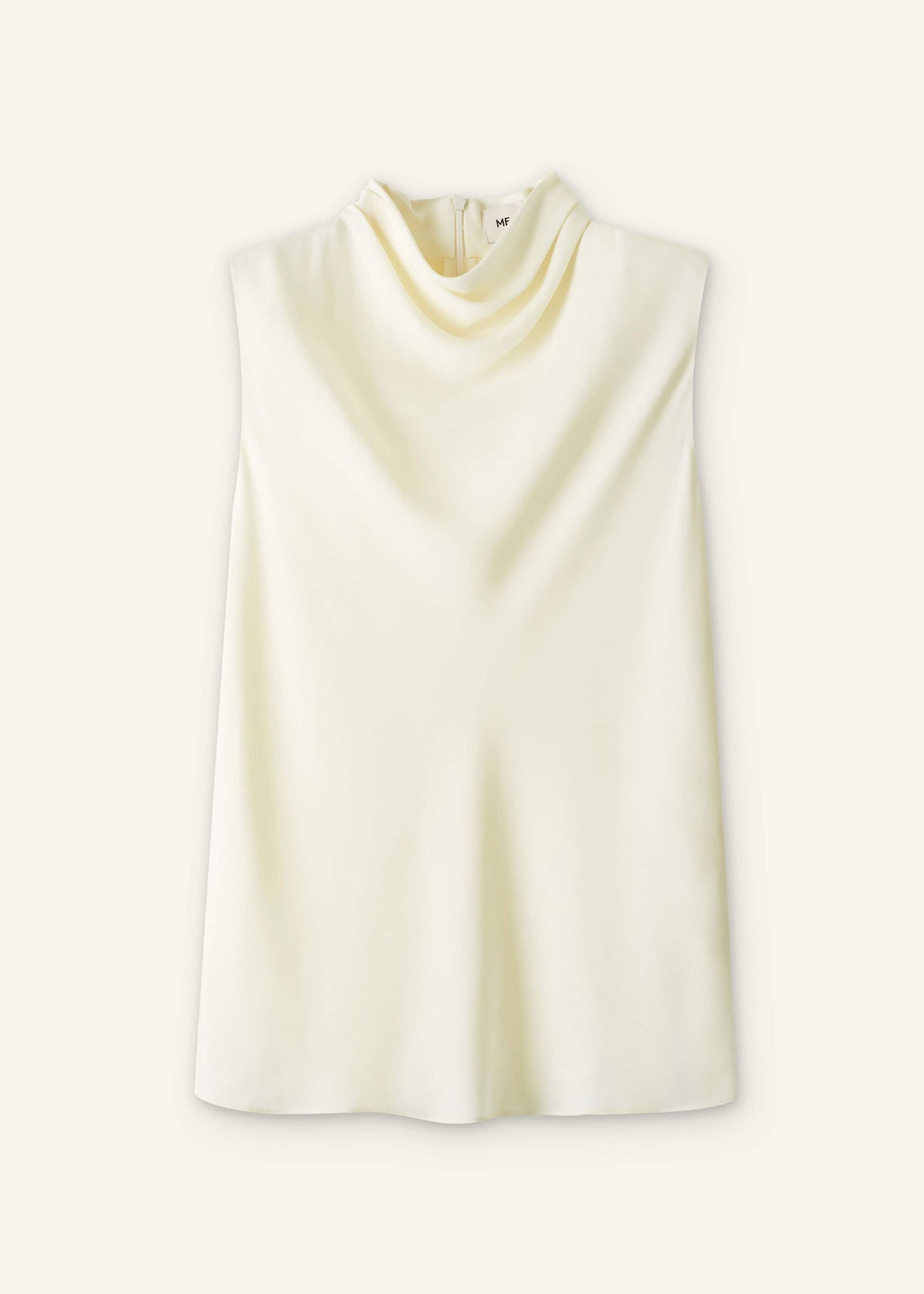 ME+EM Clothing Cream Silk Elevated Cowl Neck Top