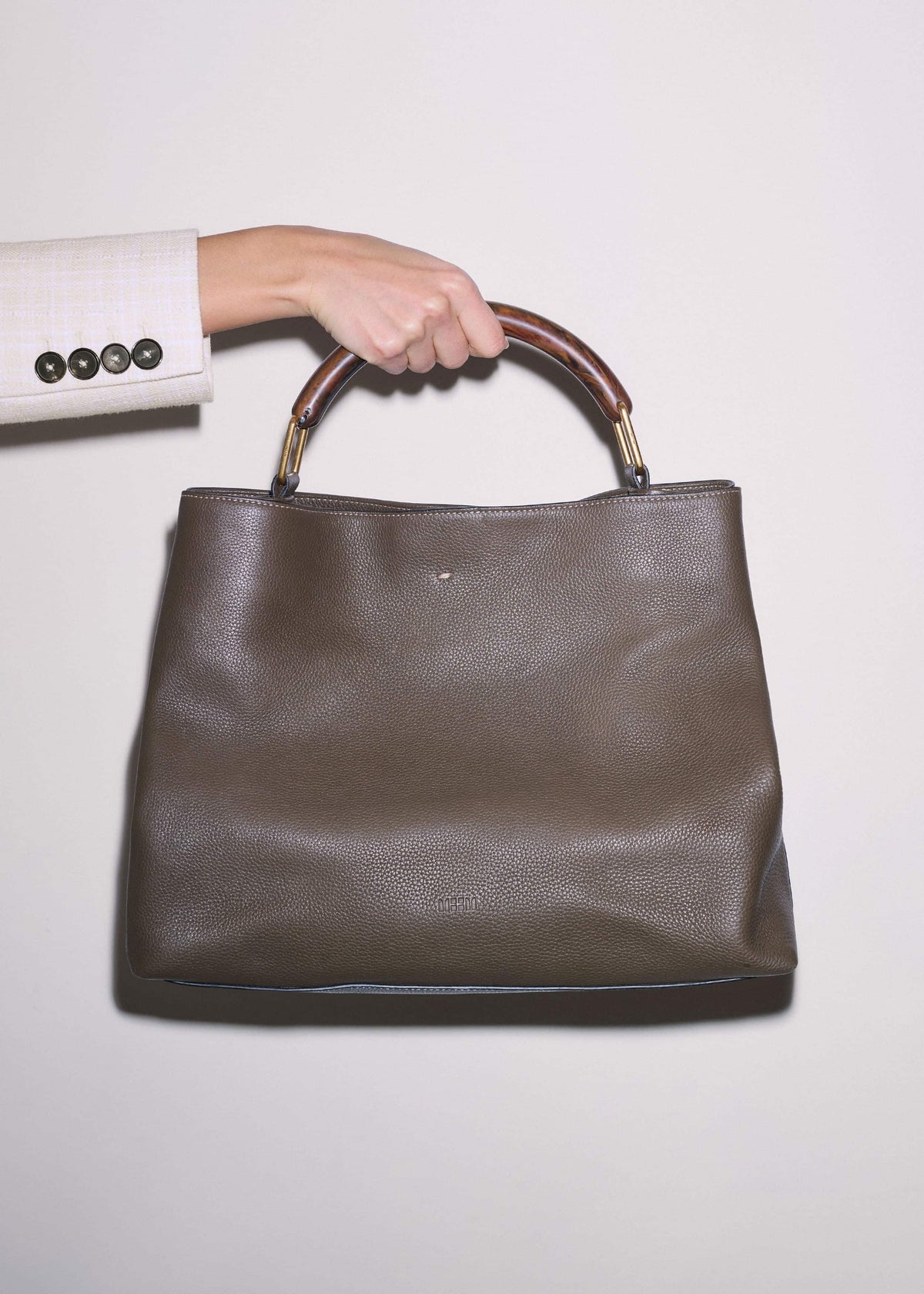 ME+EM Clothing|Accessories Olive Green Leather Soft Constructed Day Bag