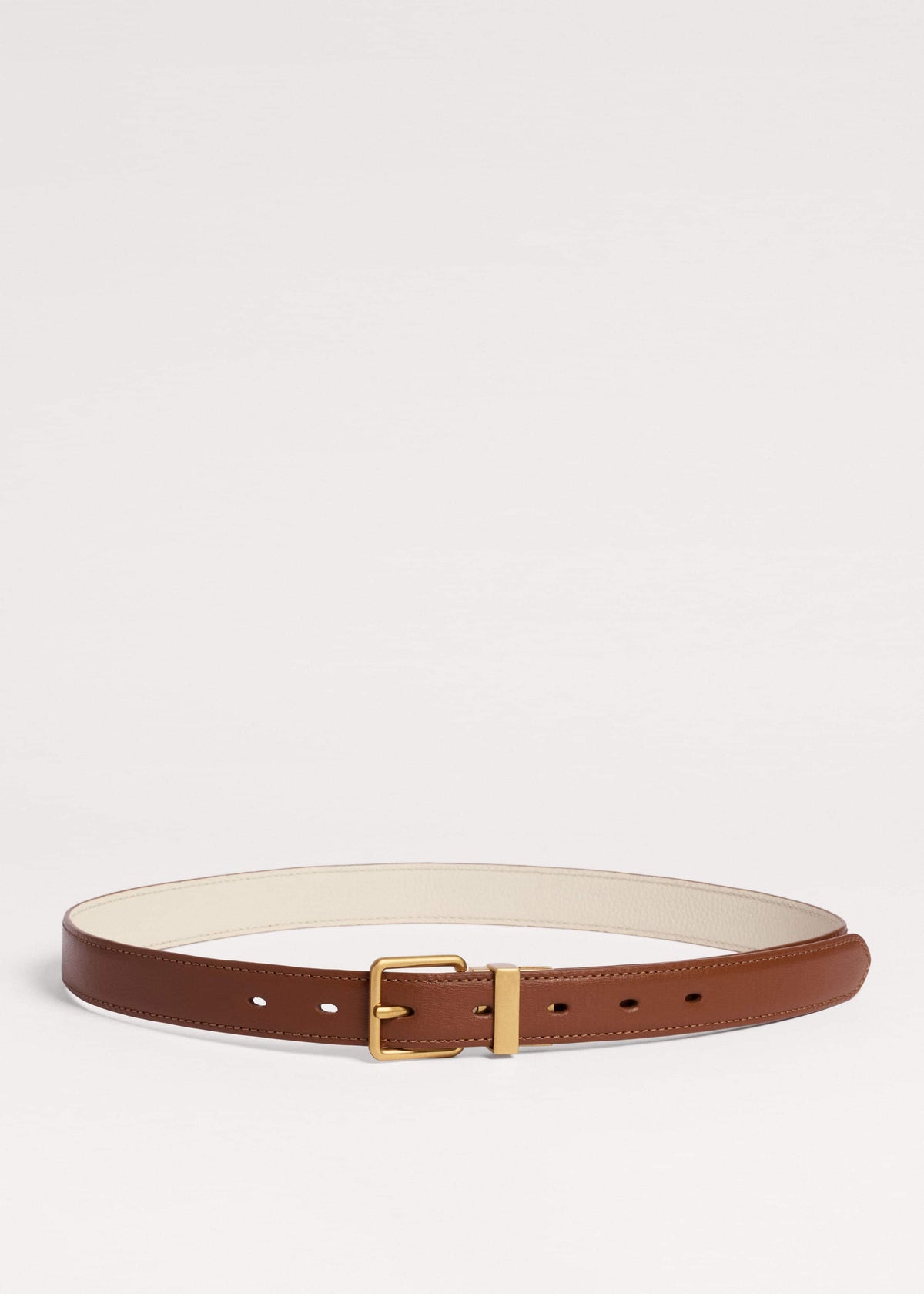 ME+EM Accessories Dark Brown Buttercream Reversible Belt