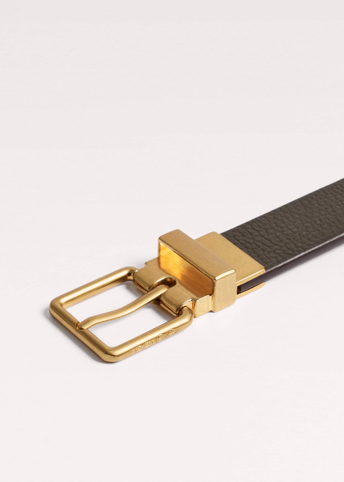 ME+EM Accessories Olive Green Leather Reversible Belt