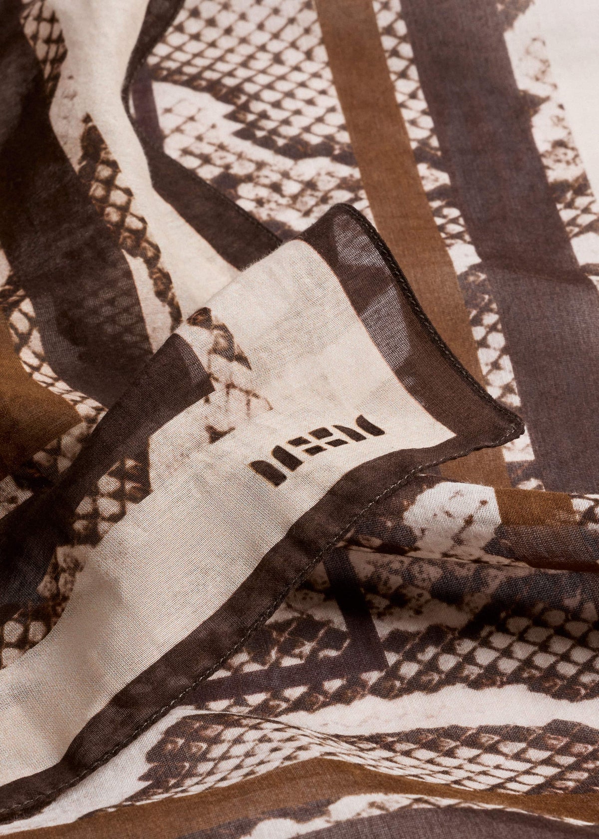 ME+EM Accessories Snake Print Border Scarf