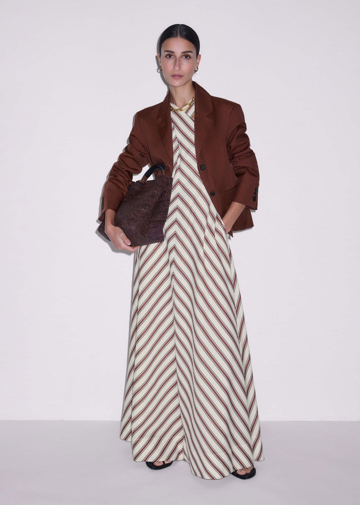 ME+EM Clothing Cream Crease-Less Linen Halterneck Maxi Dress