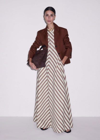 ME+EM Clothing Cream Crease-Less Linen Halterneck Maxi Dress