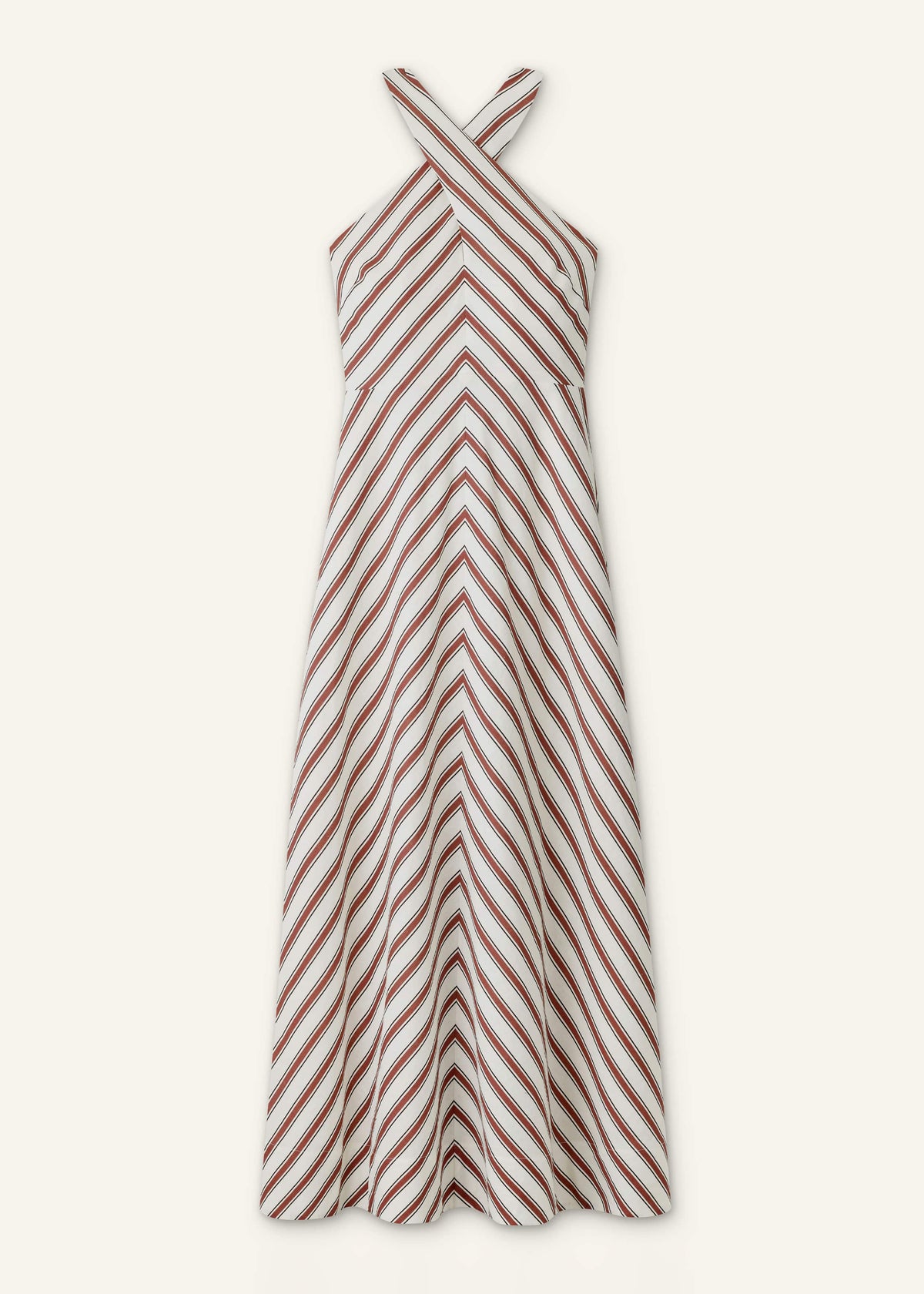 ME+EM Clothing Cream Crease-Less Linen Halterneck Maxi Dress