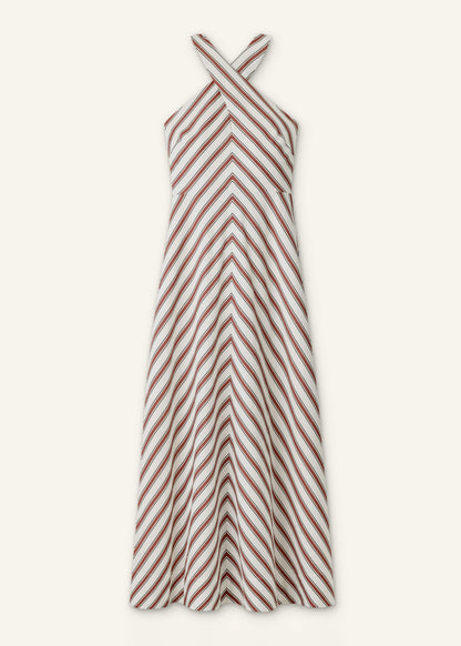 ME+EM Clothing Cream Crease-Less Linen Halterneck Maxi Dress